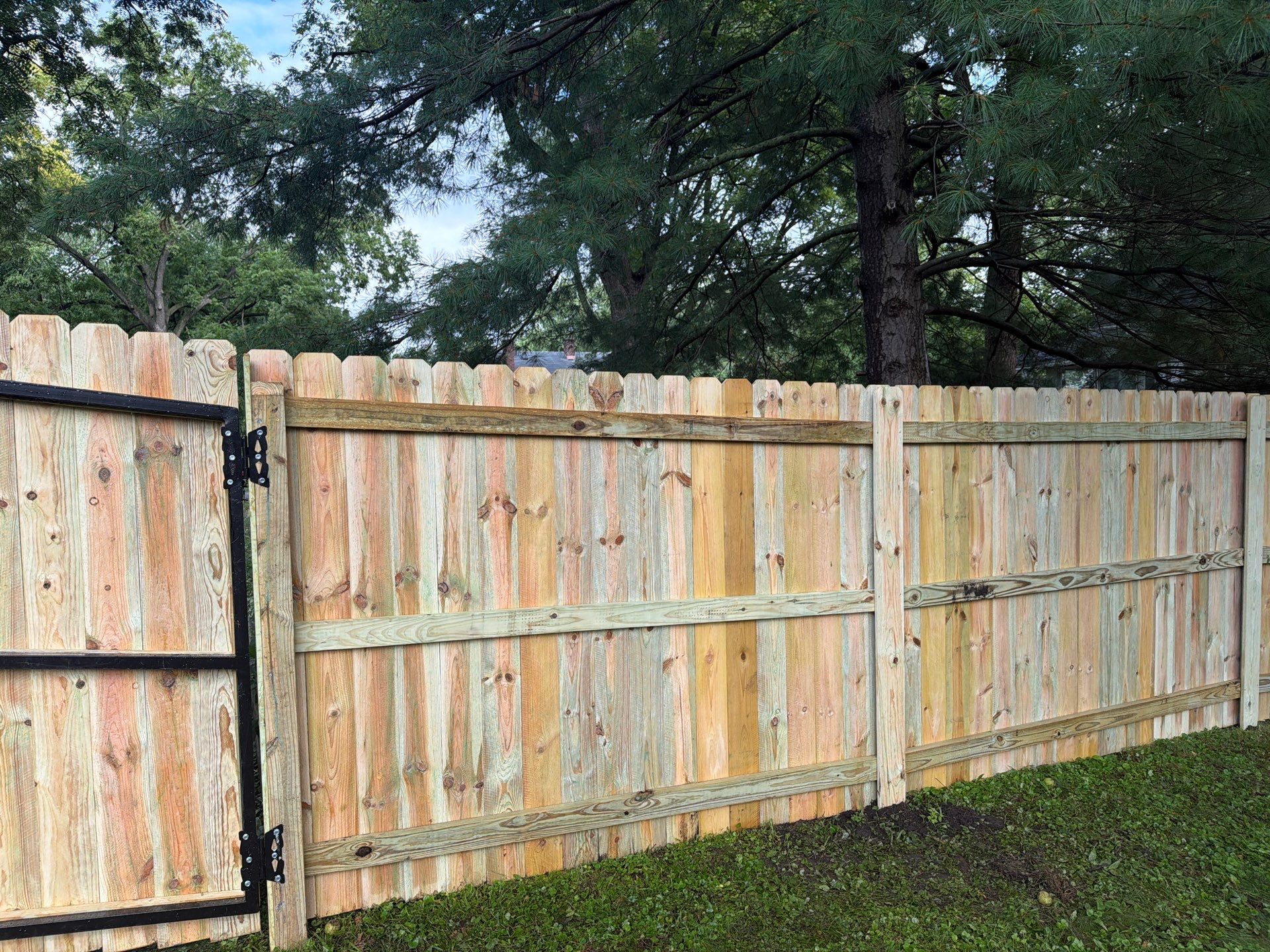 Pressure-Treated Pine Privacy Fence Installation in Cedar Falls by Perfect Picket Fence and Stain
