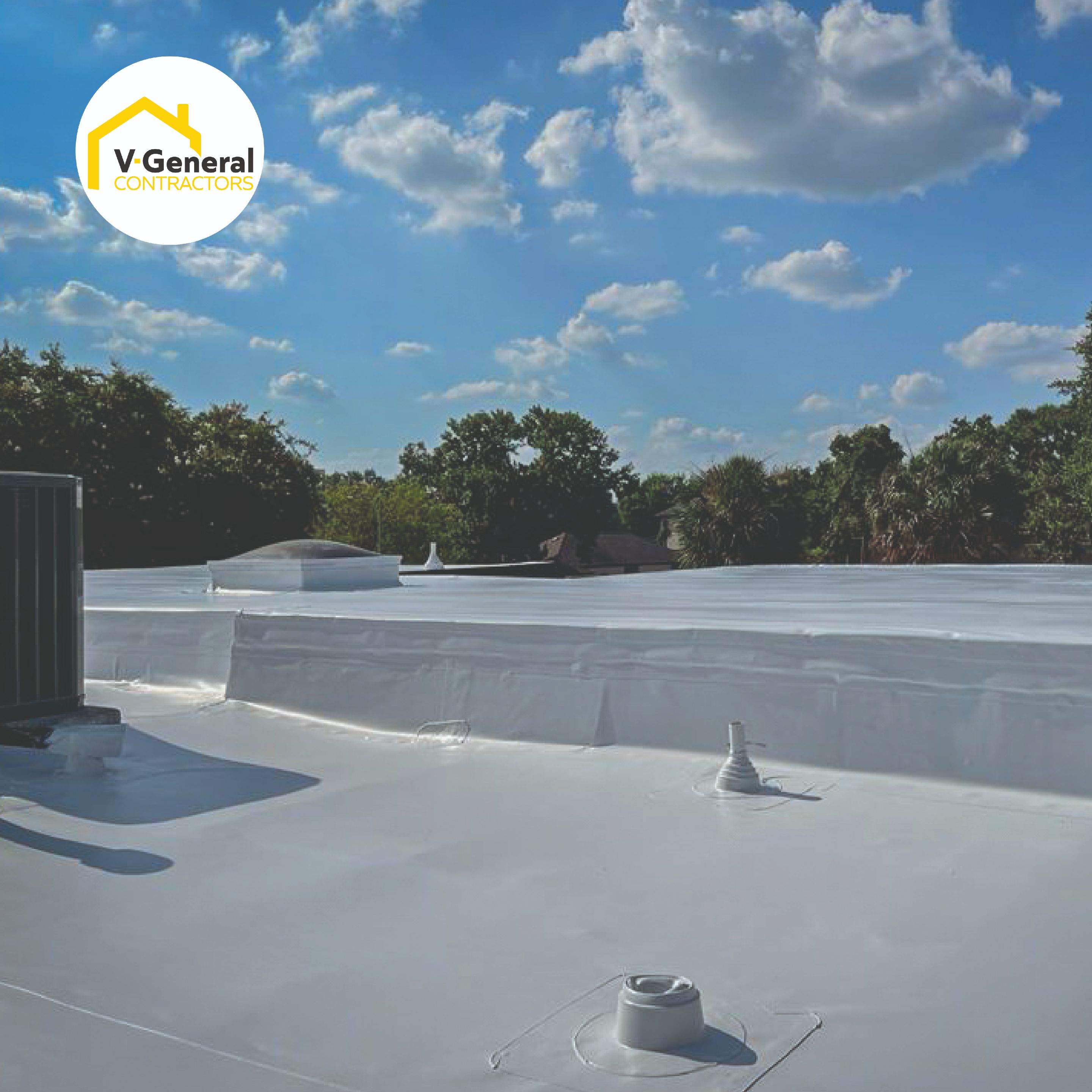 Flat Roof Using Asphalt Coat by V General Contractors 