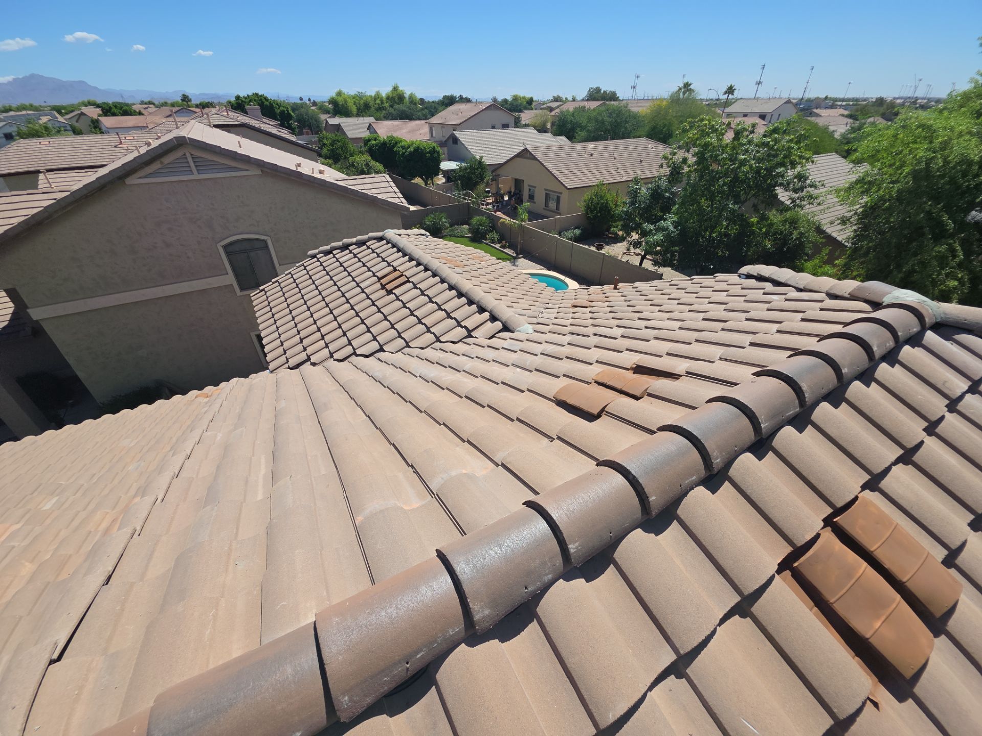 Tile Reset using Concrete Tiles in Mesa, Arizona by Weather-Tite Roofing