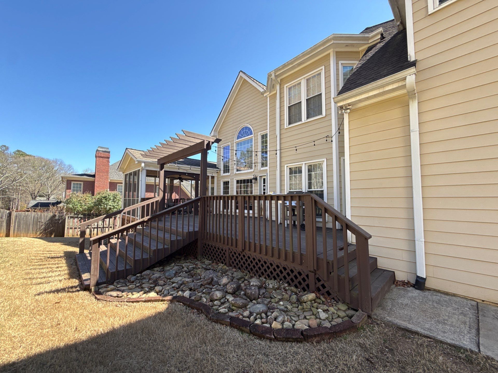Marietta, GA Deck Replacement using Deckorators Venture Series Decking and Trex Steel Railing by Nelson Exteriors 