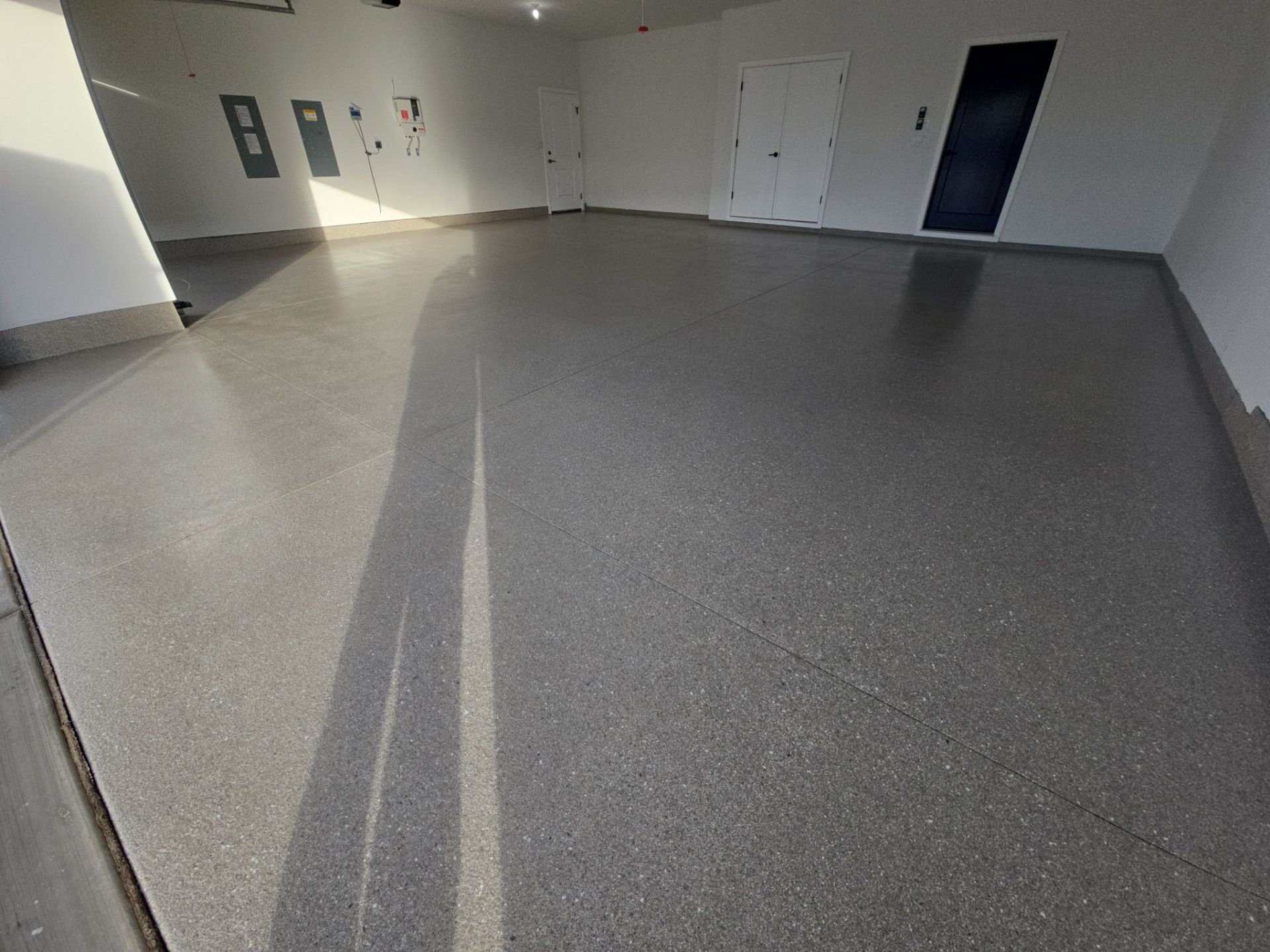 Garage Transformation using Travertine by Croc Coatings, LLC