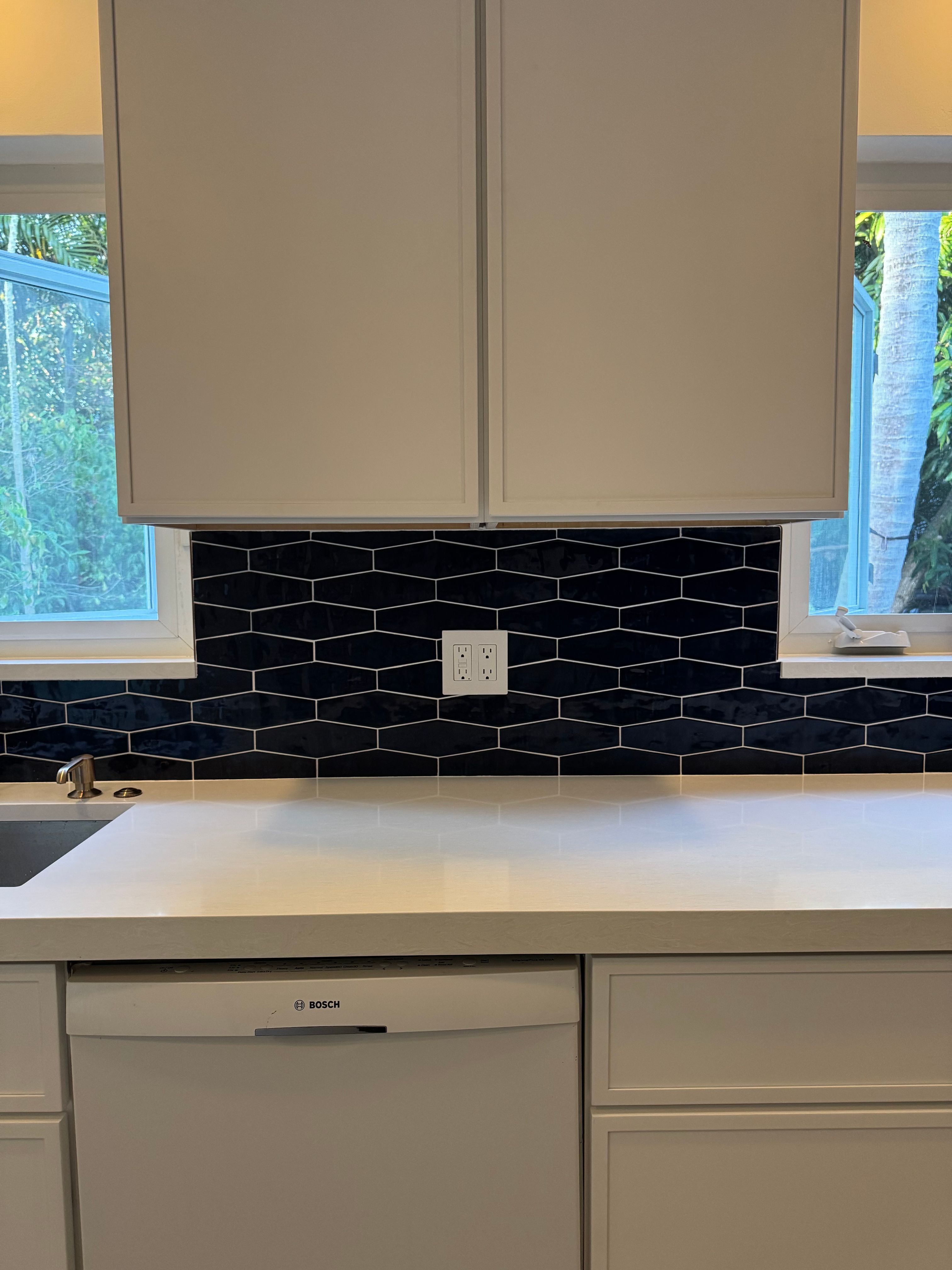Blue Backsplash - Delray Beach by Hevi Tile