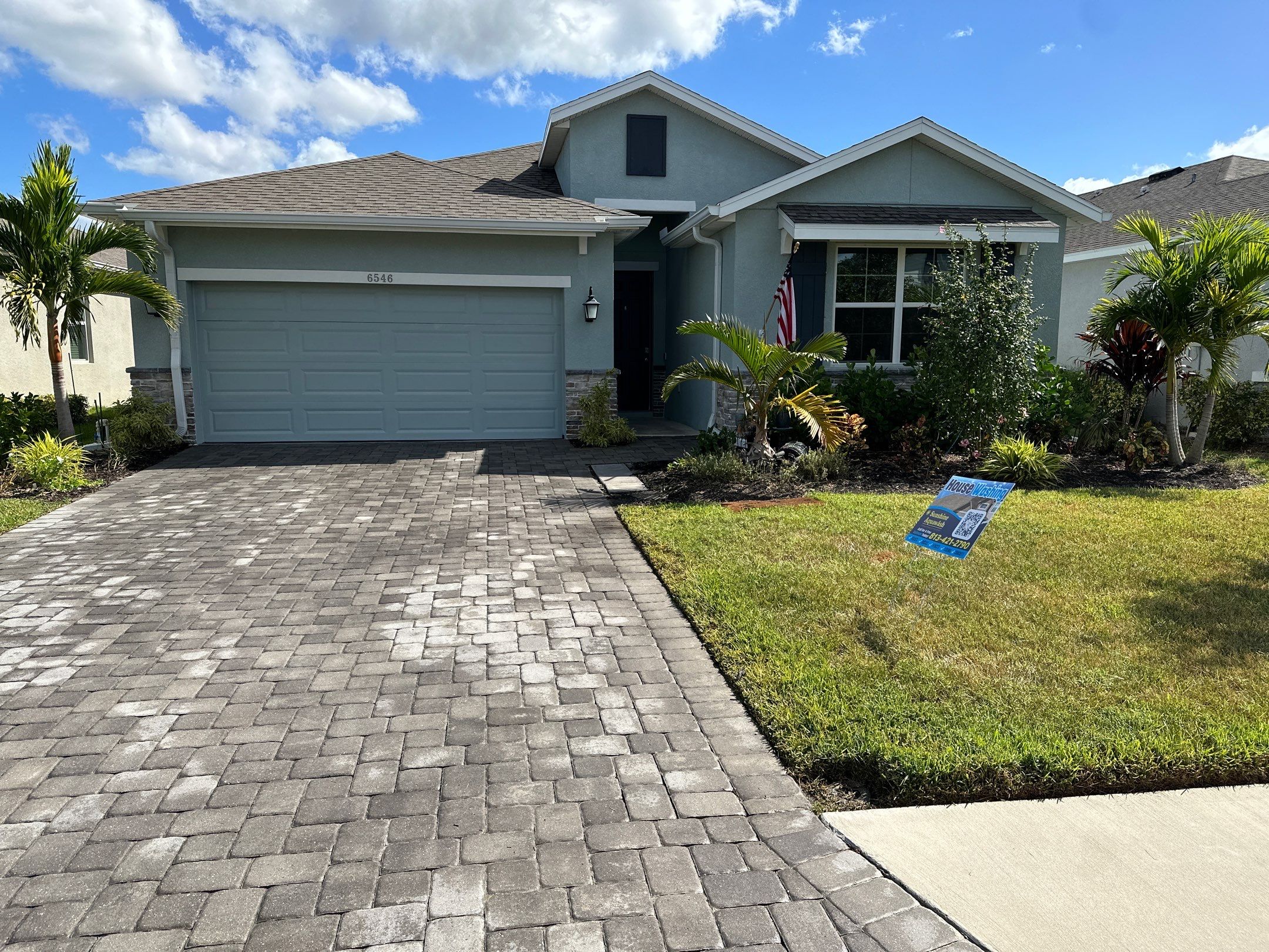House Wash & Paver Driveway Cleaning in Trevesta Community, Palmetto, FL | Sunshine AquaWash by Sunshine AquaWash