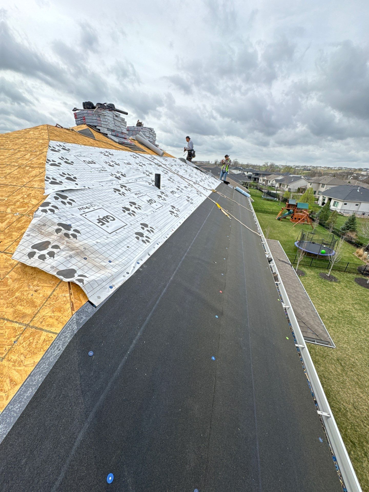 Residential Roof Restoration and Interior Ceiling Leak Repair in Omaha by Crows Roofing LLC