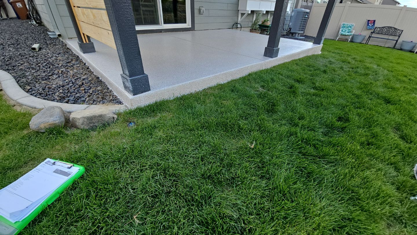 Patio Transformation using Sandstone by Croc Coatings, LLC