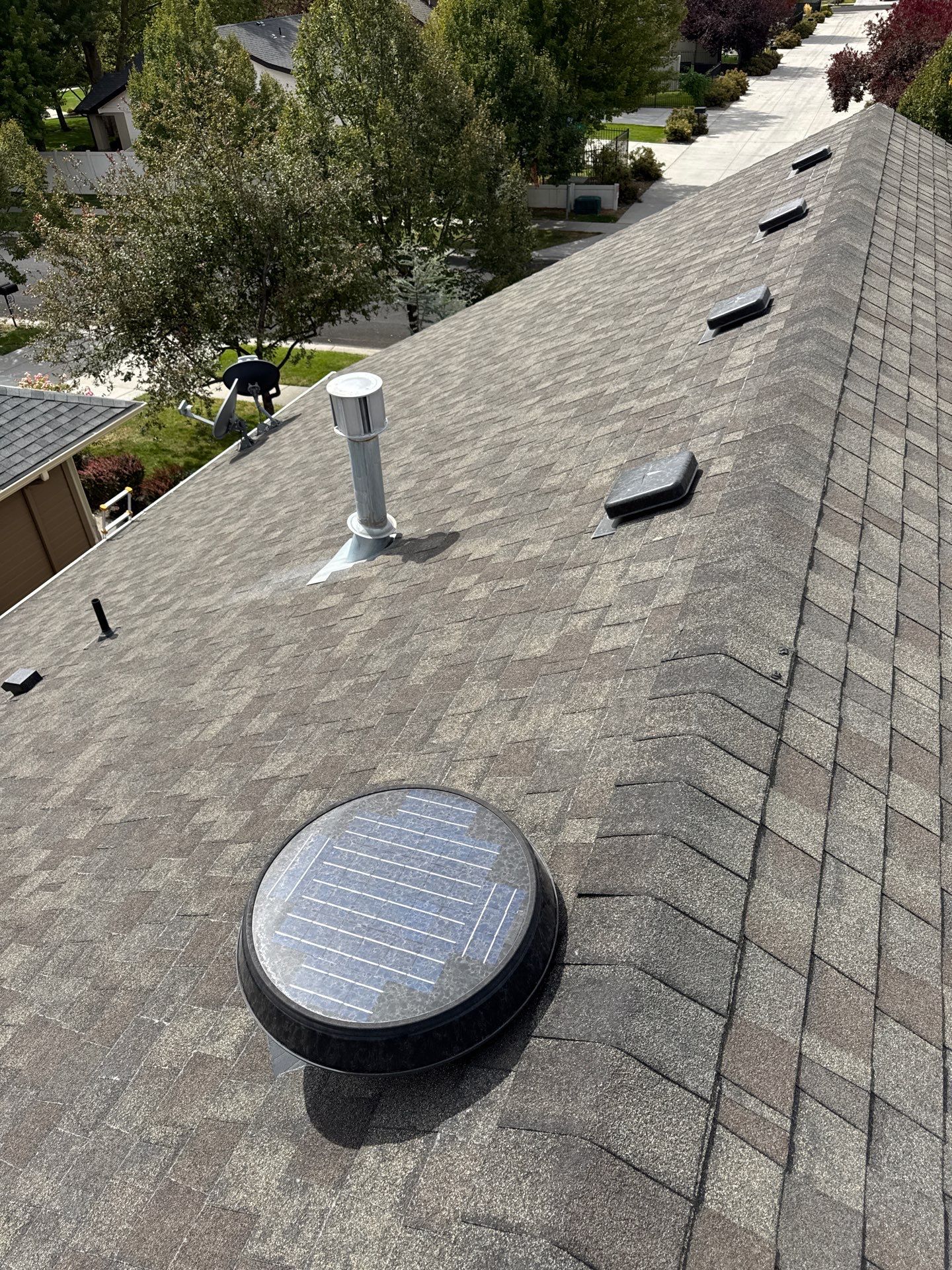 Residential Roof Replacement With Charcoal Architectural Shingles in Meridian by Olive Roofing