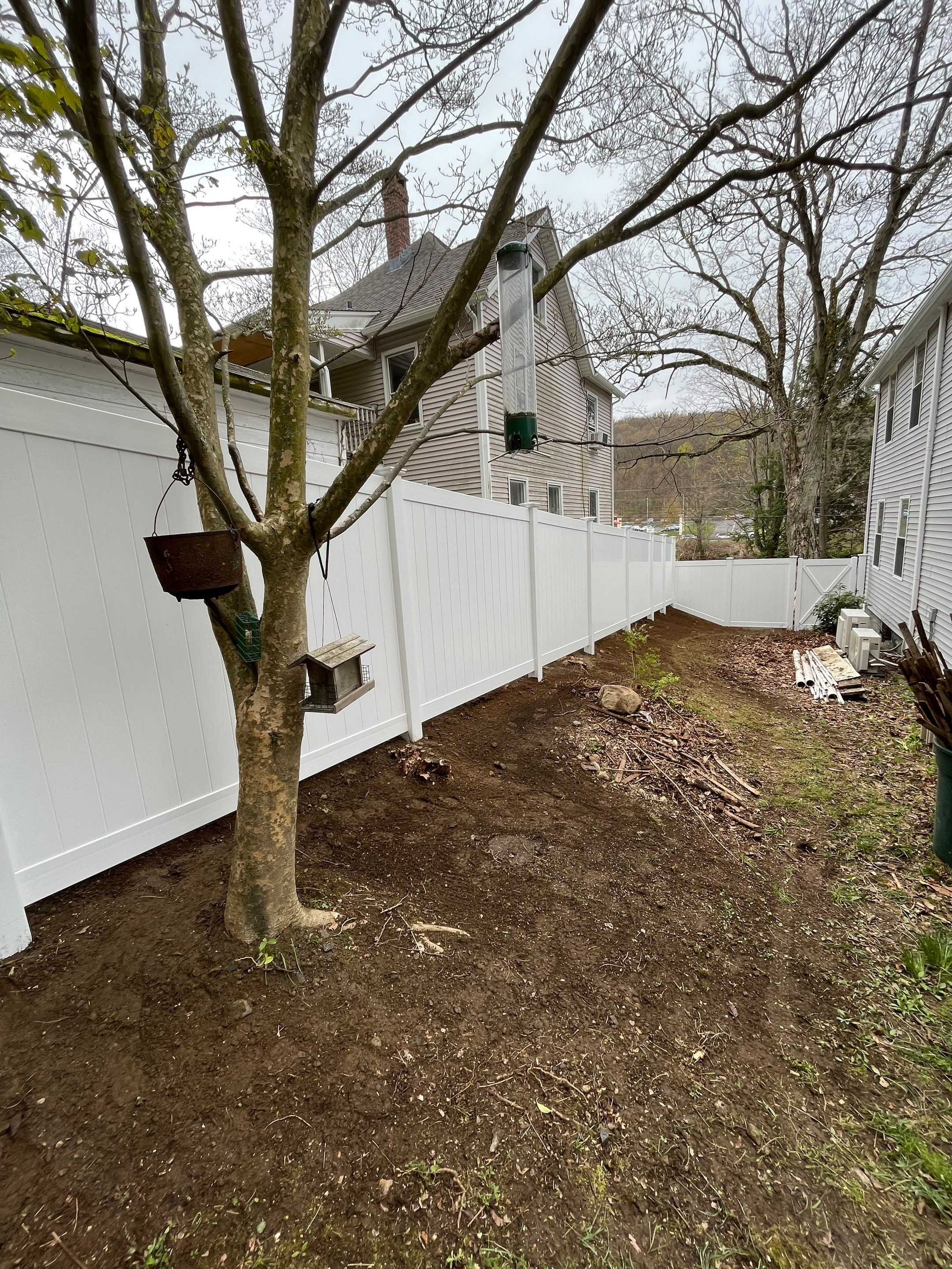Vinyl Privacy Fence, 6' Tall White. With matching gate  by DiGiorgi Roofing and Siding Inc