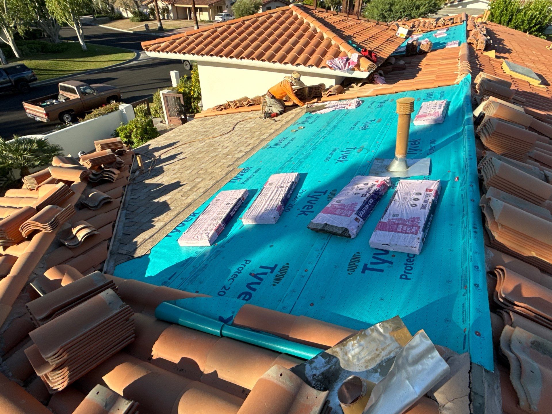 Clay Tile Strip in Indian Wells by Goat Solar Inc.