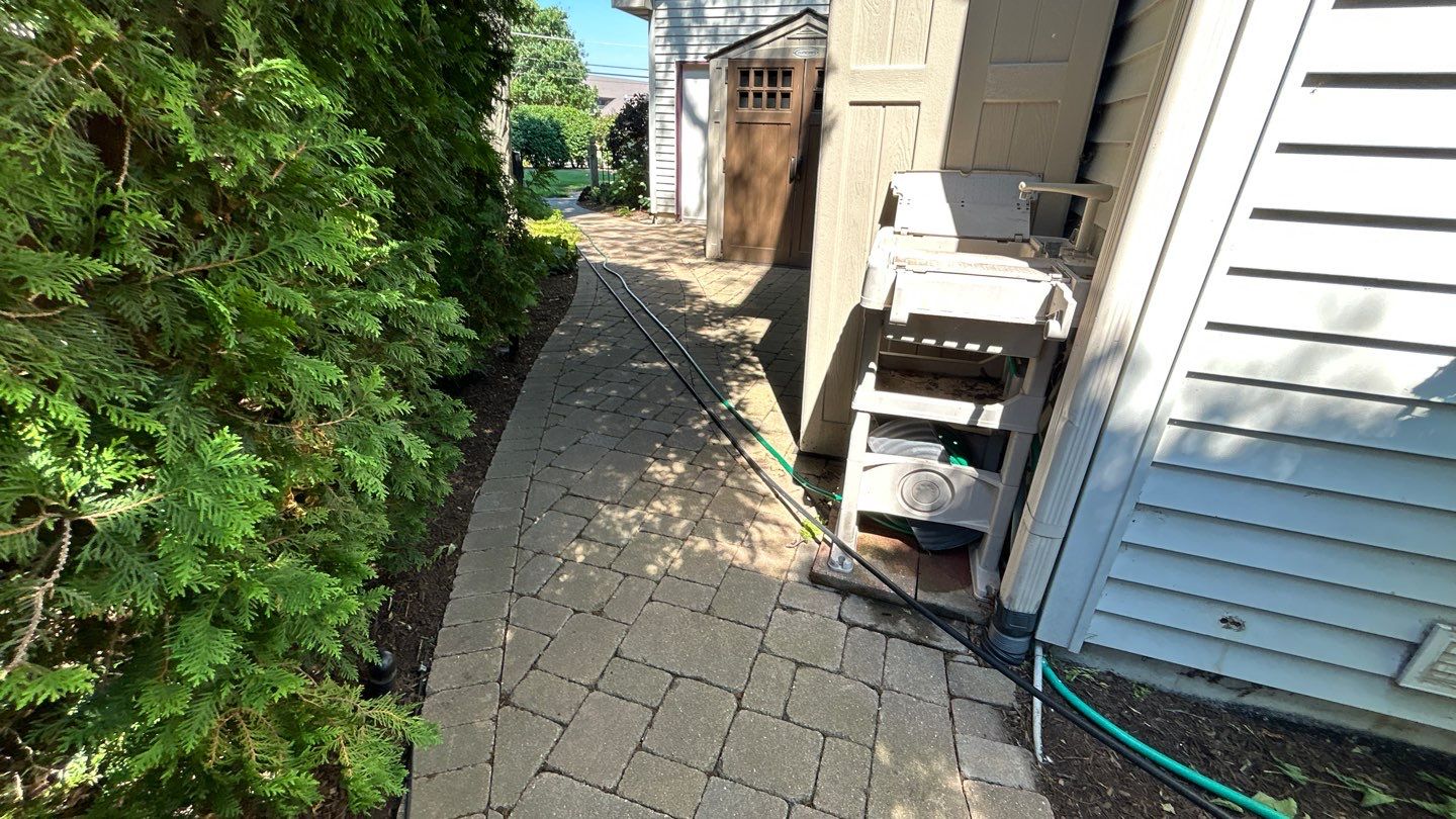 Brick paver clean, sand and seal.  using Polysweep polymeric sand by Northern Power Washing LLC.
