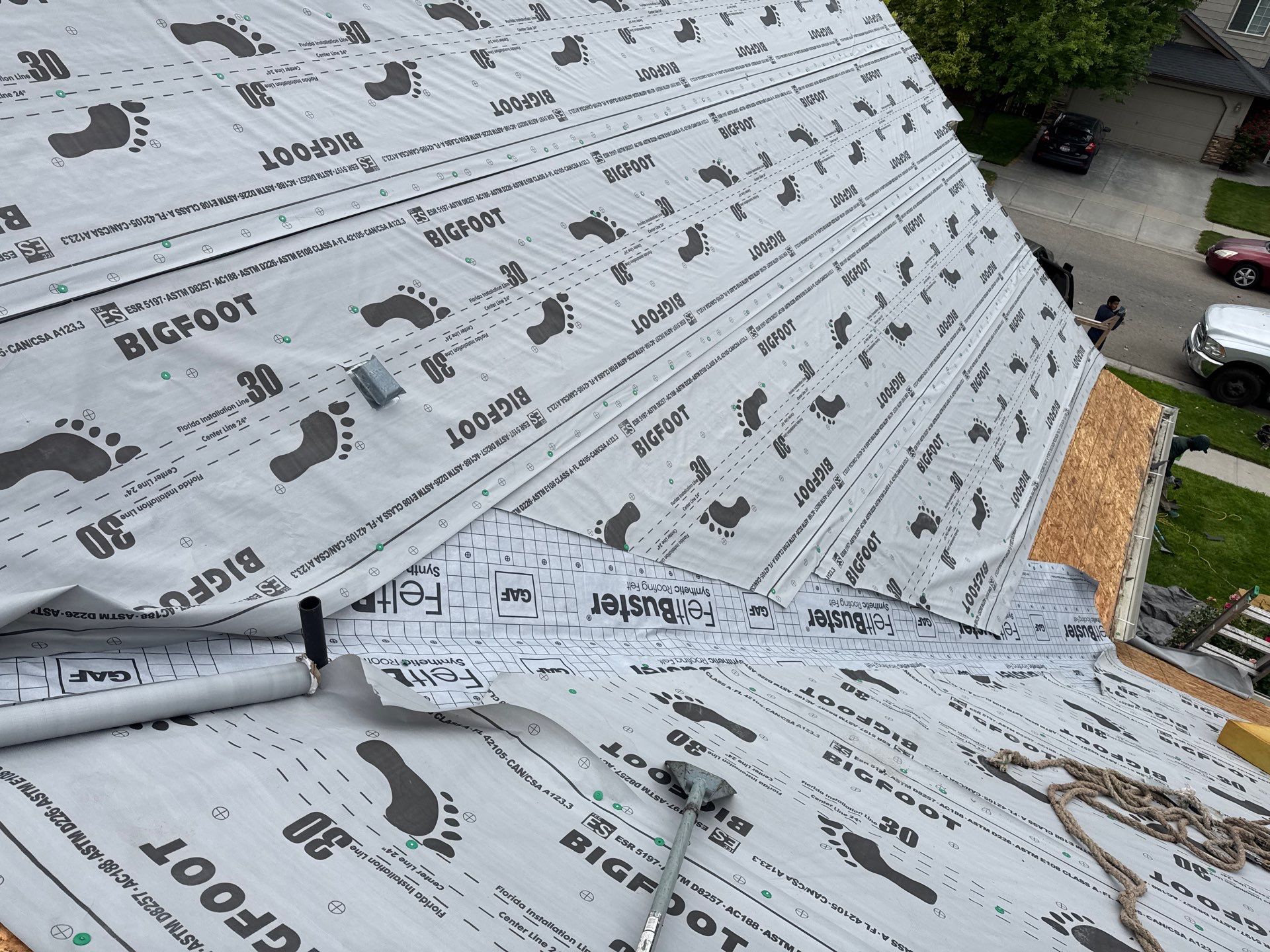 Residential Roof Replacement Featuring Charcoal Grey Architectural Shingles by Olive Roofing