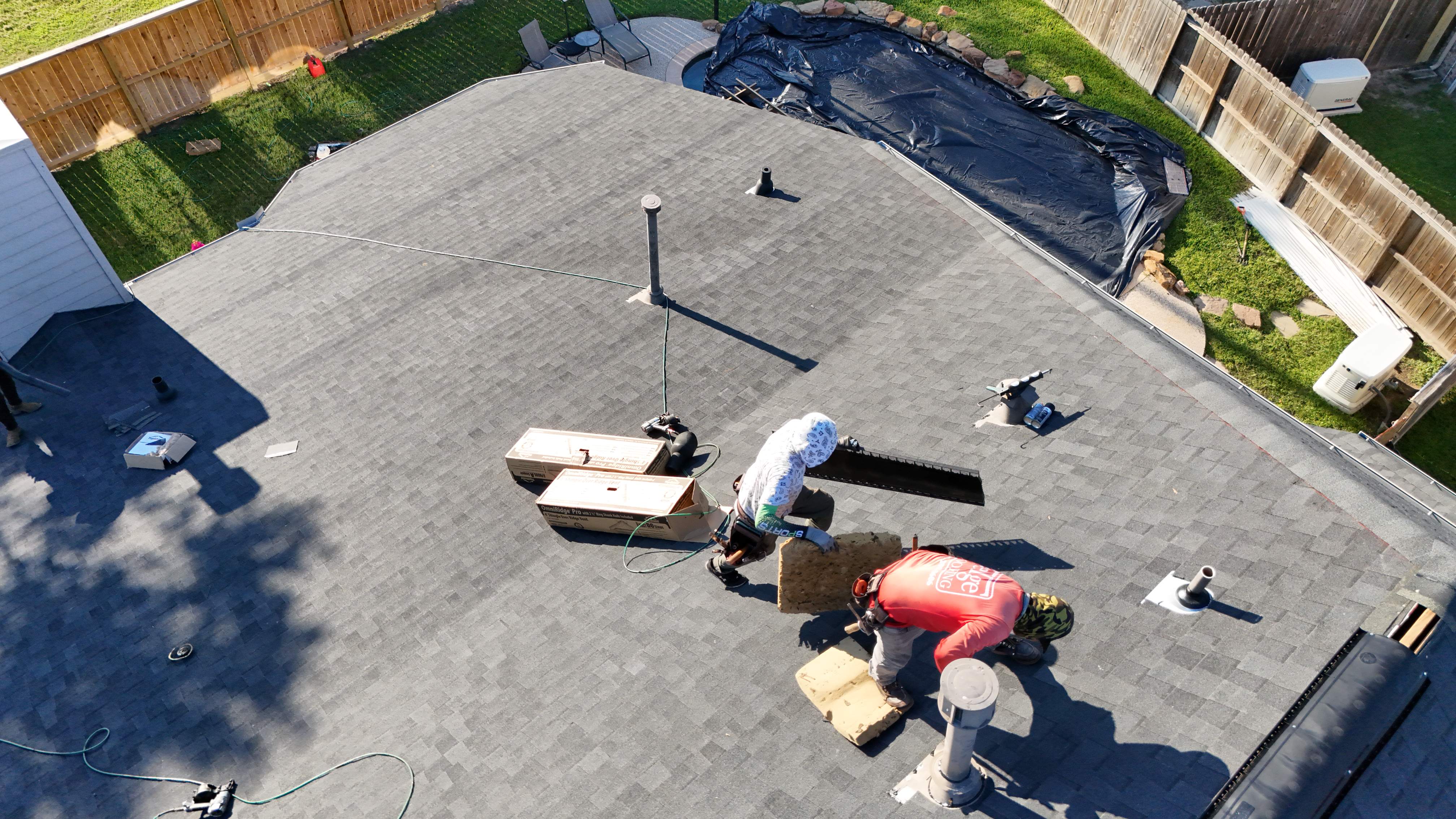 Poolside Home Roof Replacement — Spring, TX by PL Roofing & SB Roofing, LLC.
