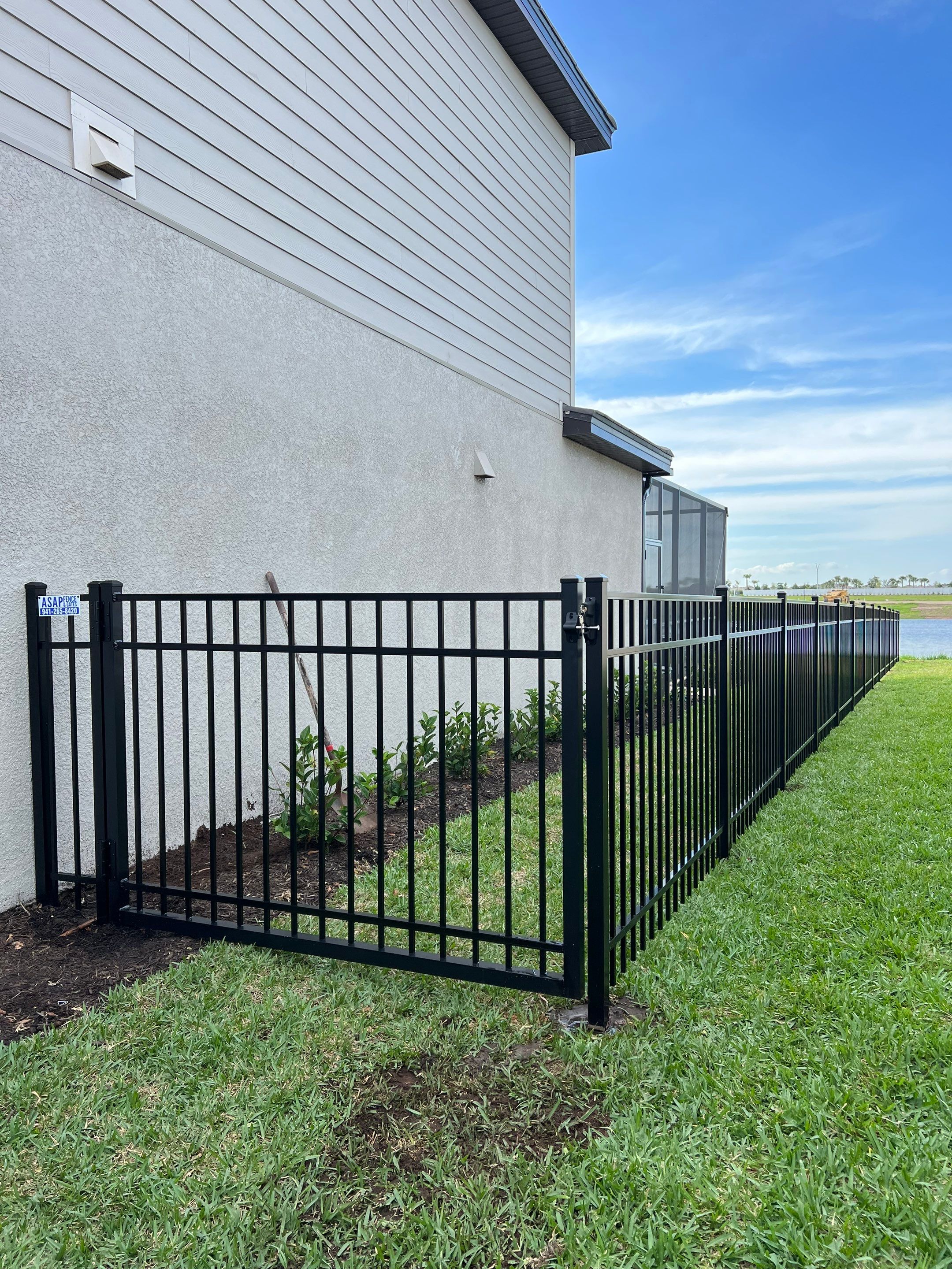 Aluminum Fence Installation using Black 3 Rail Aluminum Fence by Asap fence and gates, LLC