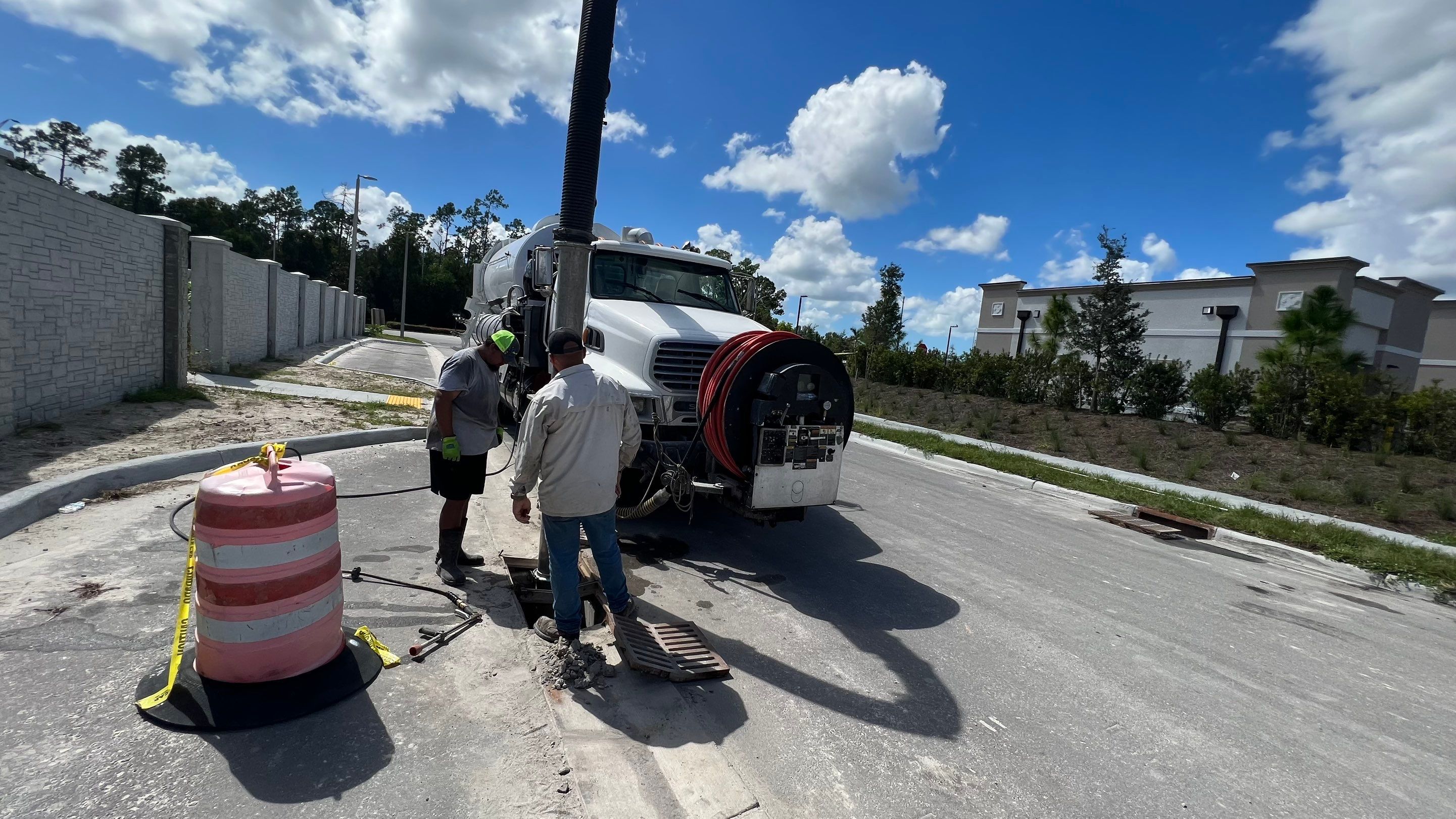 New Construction Storm Drain System Cleaning by APS Power & Water