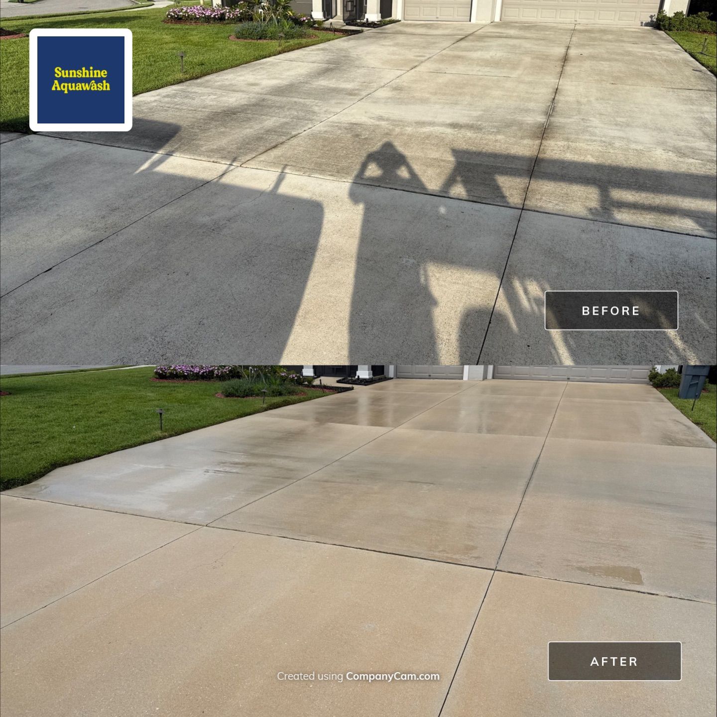 Large Corner Lot Concrete Cleaning in Old Mill Preserve – Palmetto, FL by Sunshine AquaWash