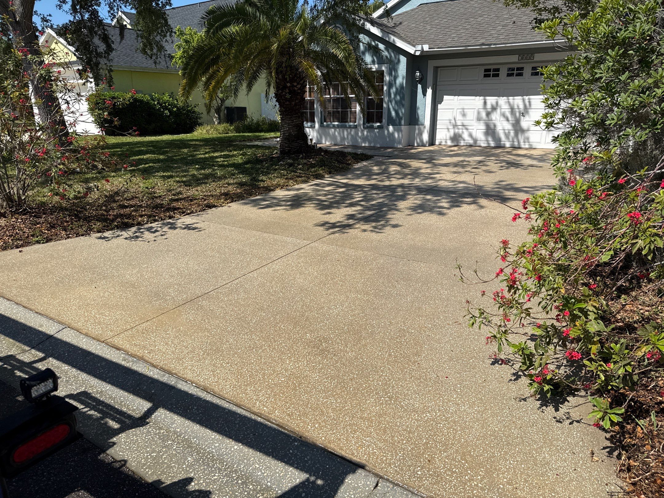 Concrete Driveway, Entryway & Street Curbing Cleaning | Foster’s Creek Community | Palmetto, FL by Sunshine AquaWash
