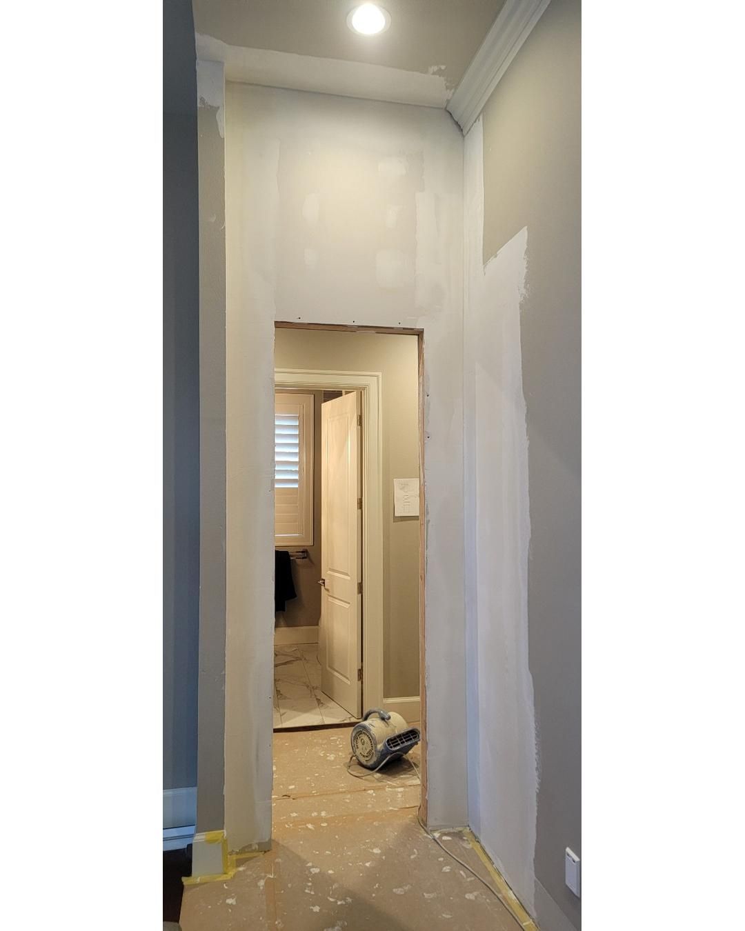 Closet transformation to coffee nook with custom shelves and LED lighting. by Crm Services Llc