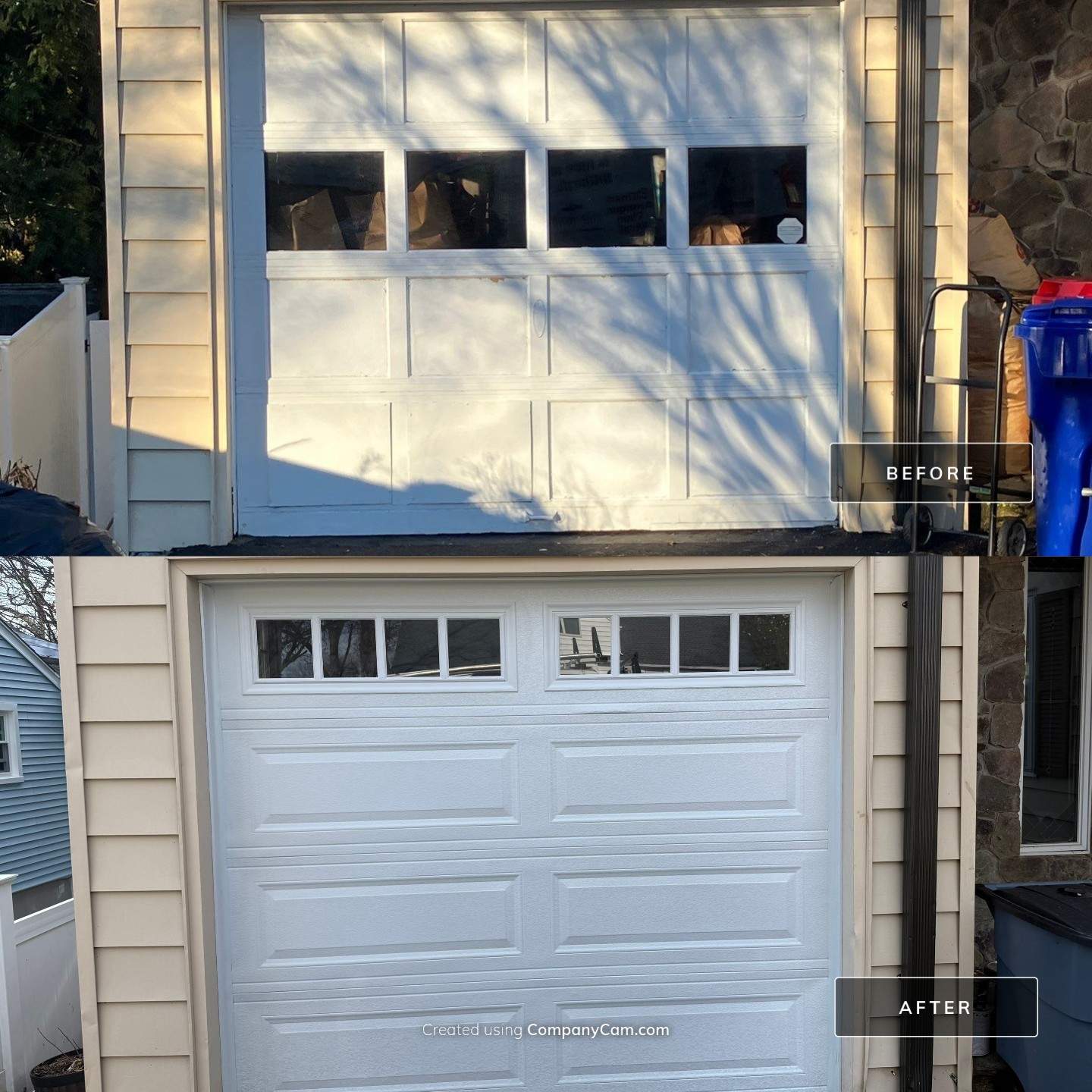 Garage Door Replacement & Exterior Refresh by DiGiorgi Roofing and Siding Inc