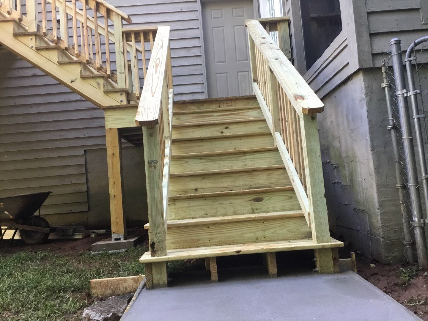 Elevated Wooden Deck and Front Porch Renovation in Marietta by Swift Home Renovations 