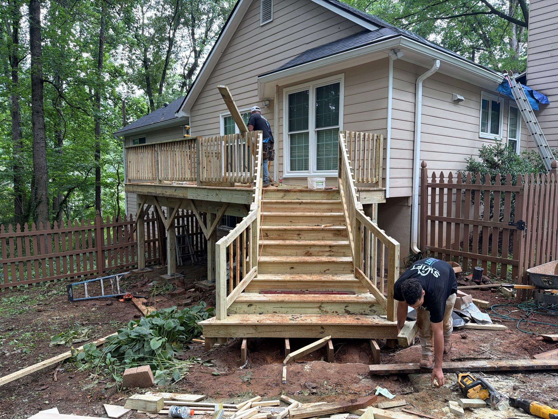 Marietta Deck Replacement with Pressure-Treated Wood and New Stairs by Swift Home Renovations