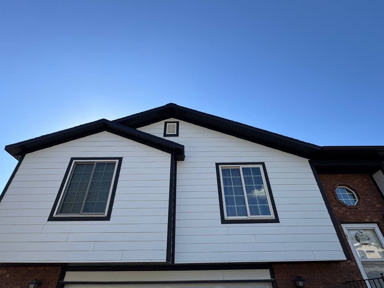 Sandy | Aluminum to Hardie Conversion | Arctic White & Custom Midnight Black by Ideal Siding Utah