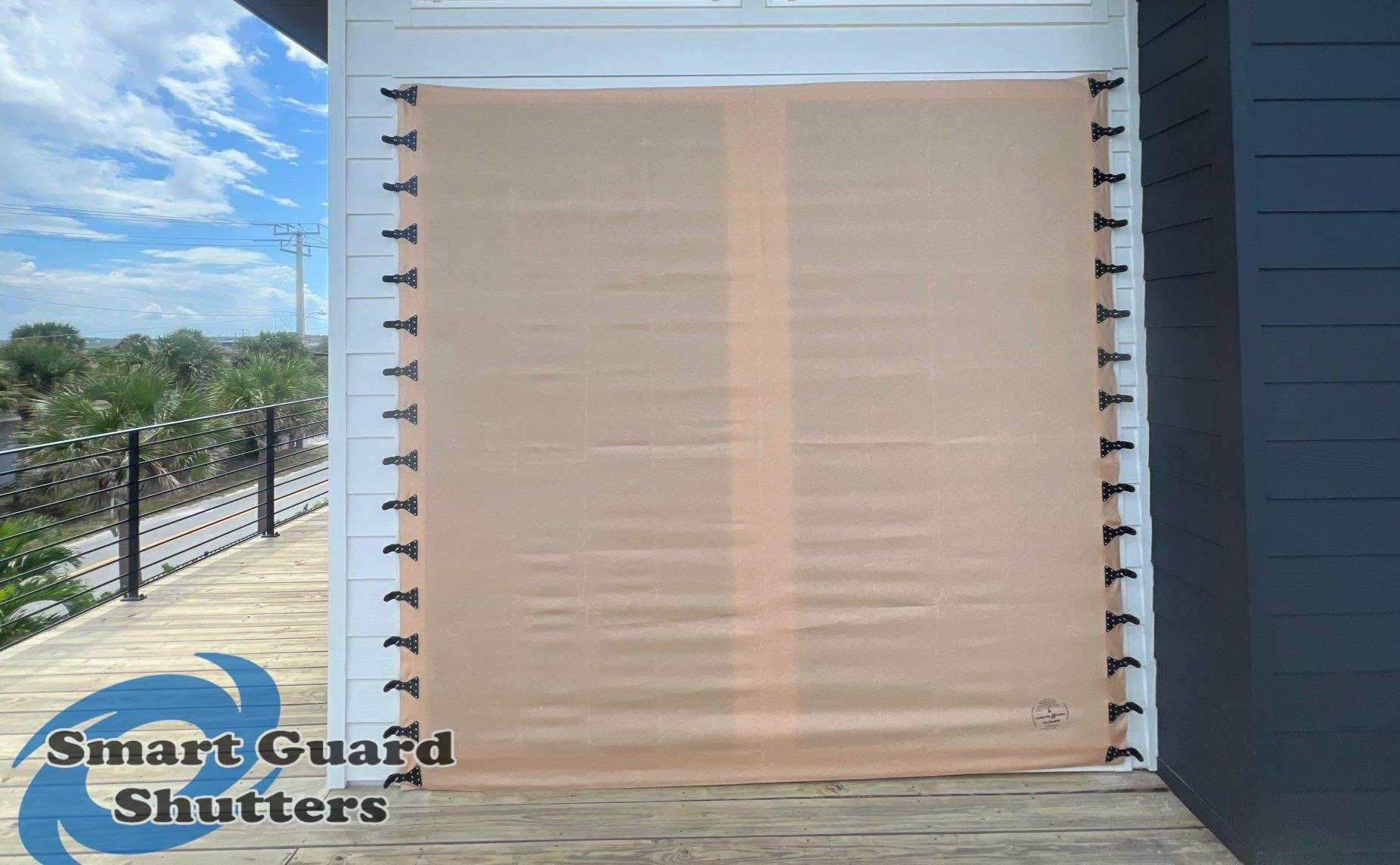  AstroGuard Hurricane Fabric & Impact Bahamas in Jet Black by Smart Guard Shutters