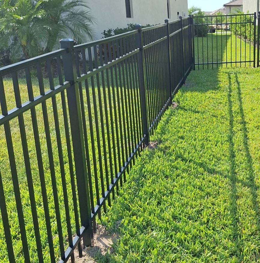 Aluminum Fence Installation using Black 3 Rail Aluminum Fence by Asap fence and gates, LLC