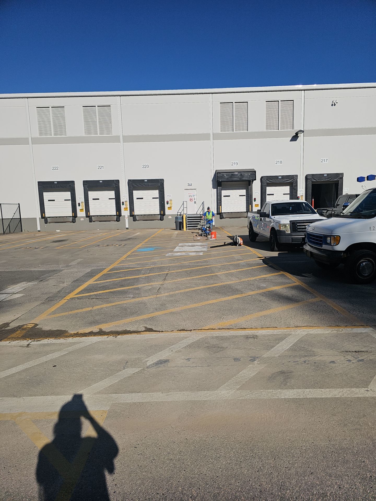 Striping Amazon Parking Lot  by Billy Weatherspoon Contractor