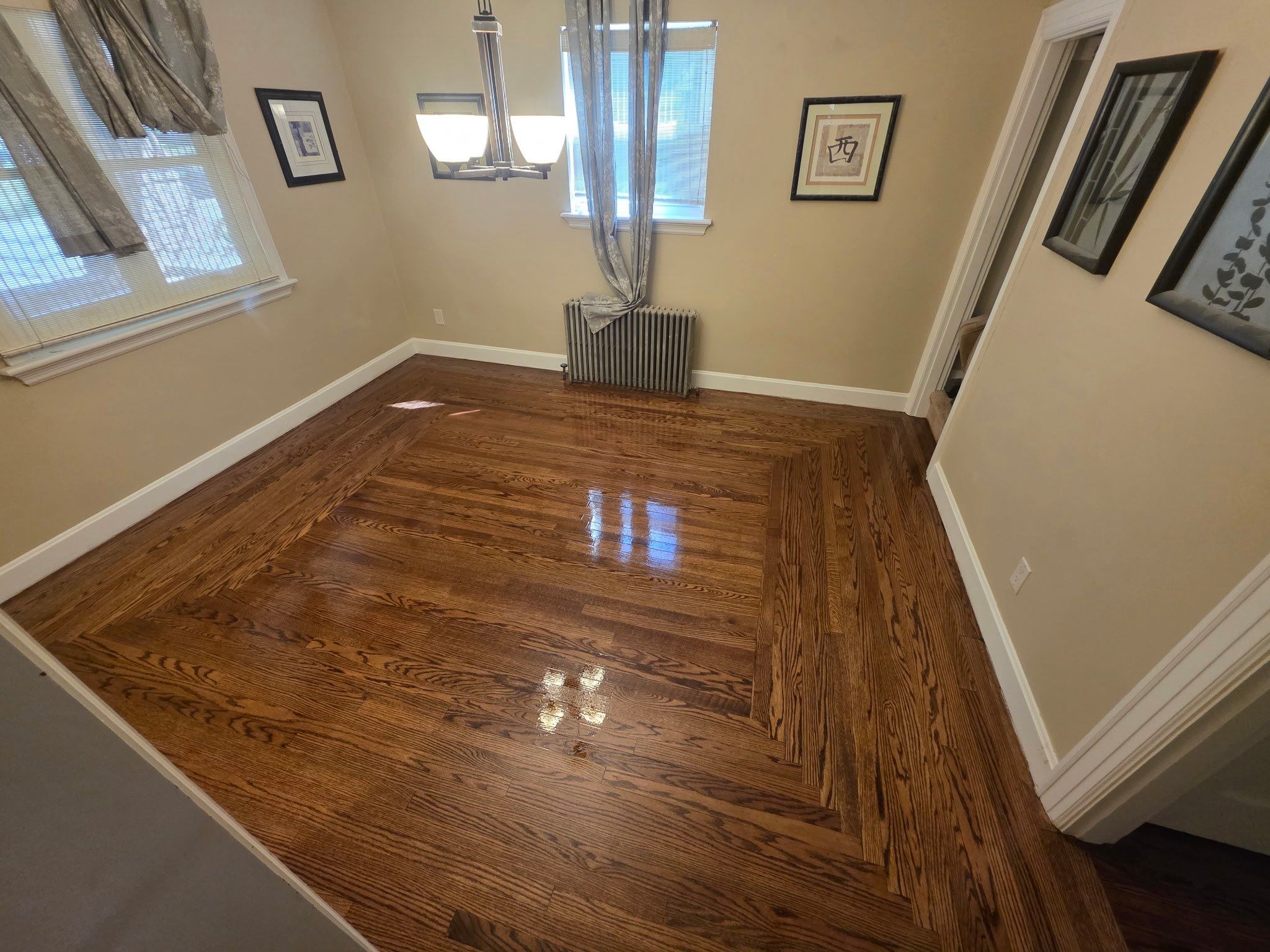 Custom Hardwood Floor Sanding and Dark Stain Refinishing in Fort Mitchell by Footprints Floors Kentucky