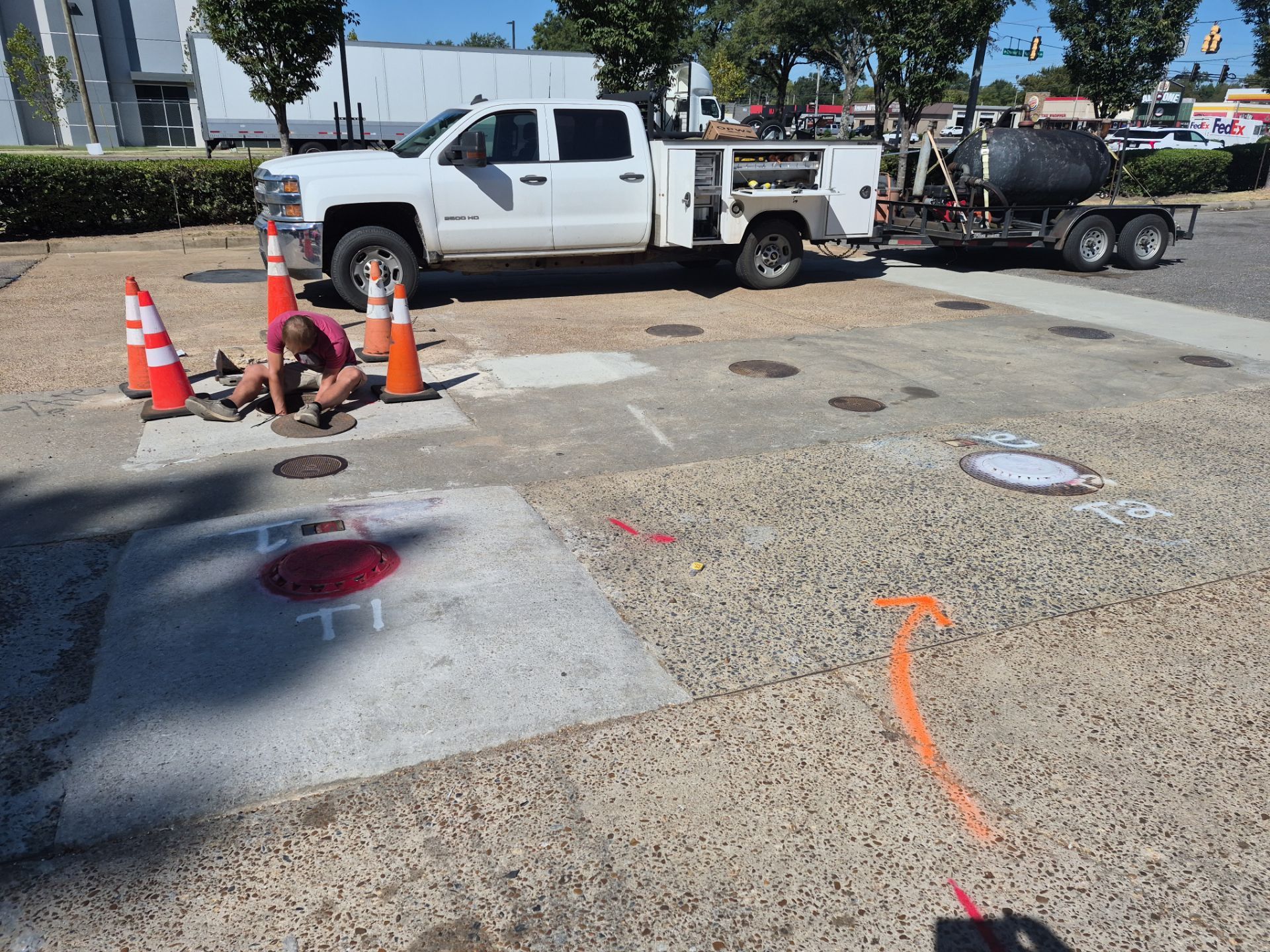 Underground Utility Locating for Memphis Commercial Site by Alsip Locating Service, LLC