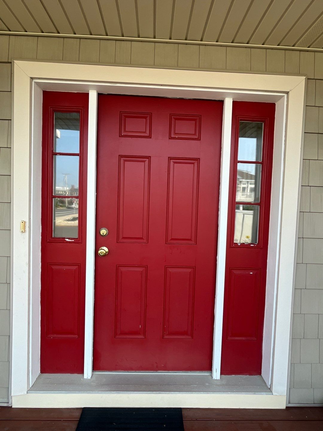 Front Door and Sidelight Refinishing and Painting in Avalon New Jersey by FreshCoat Works LLC