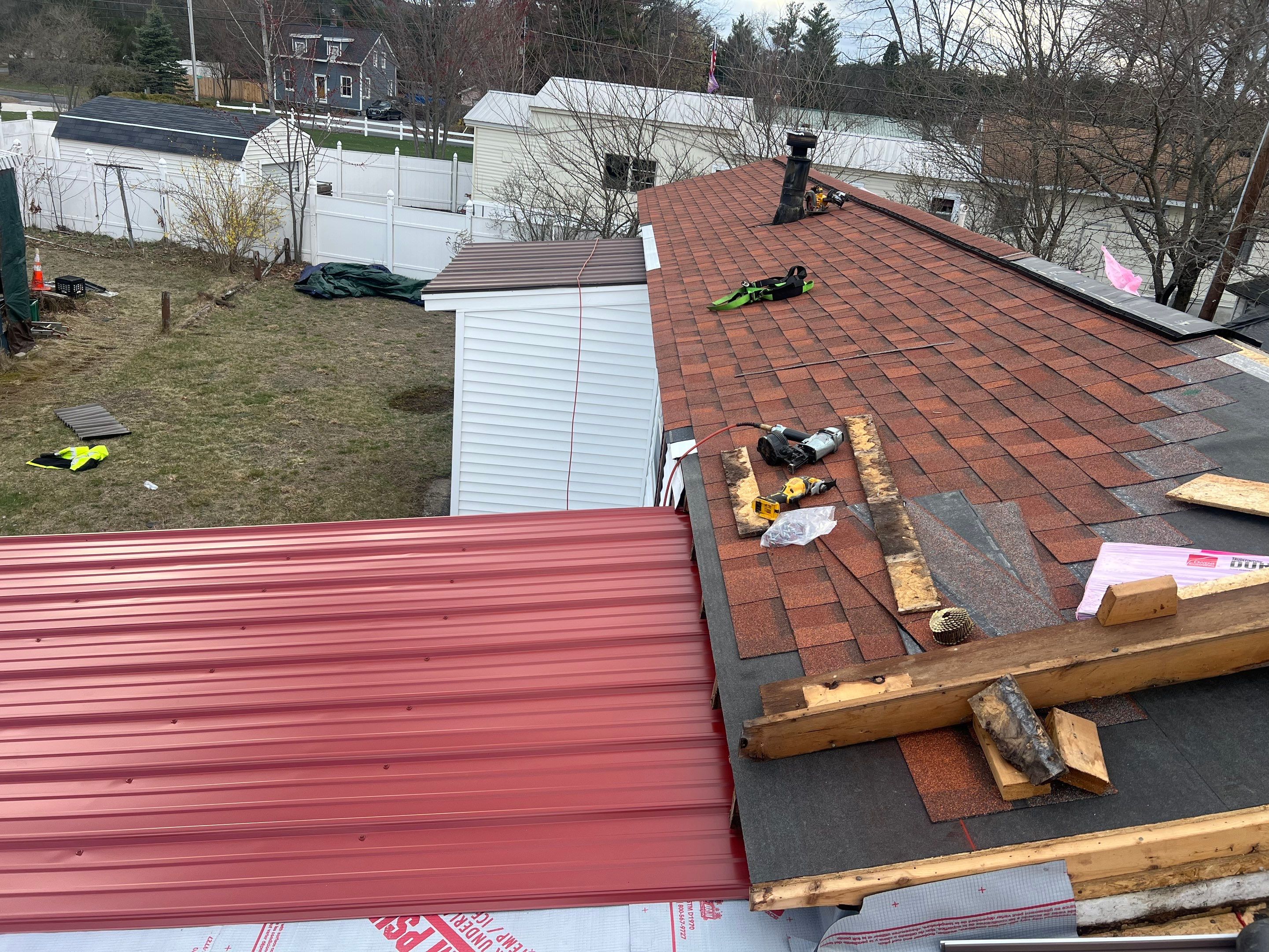 Corrugated Metal and Asphalt in Merrimack New Hampshire by Tall pine roofing