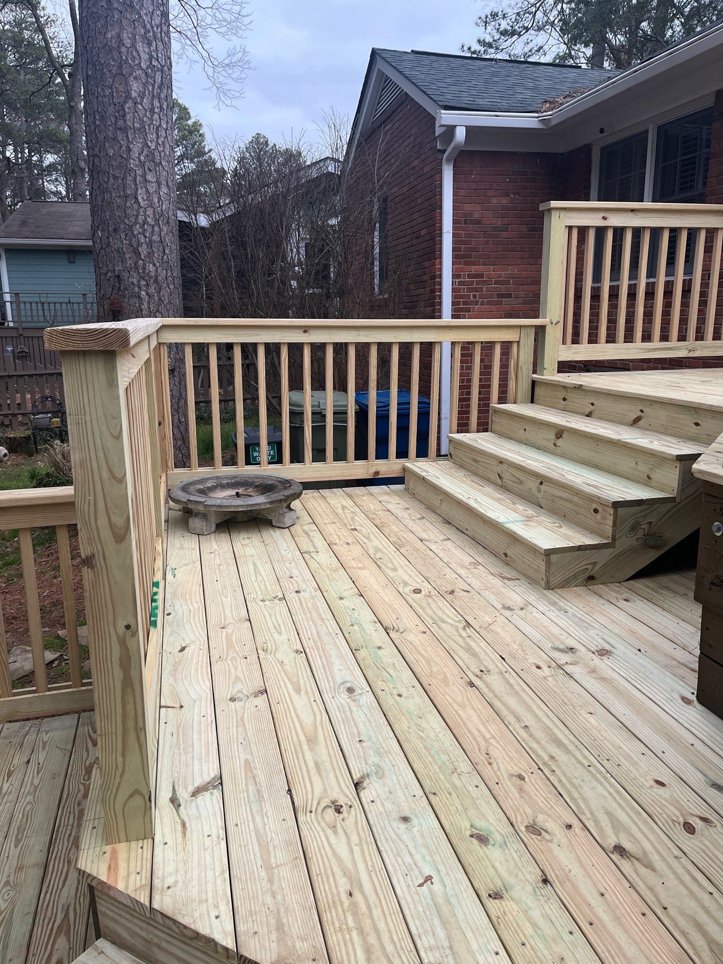 Wood Deck Resurface with Privacy Wall in Buckhead, GA by Nelson Exteriors