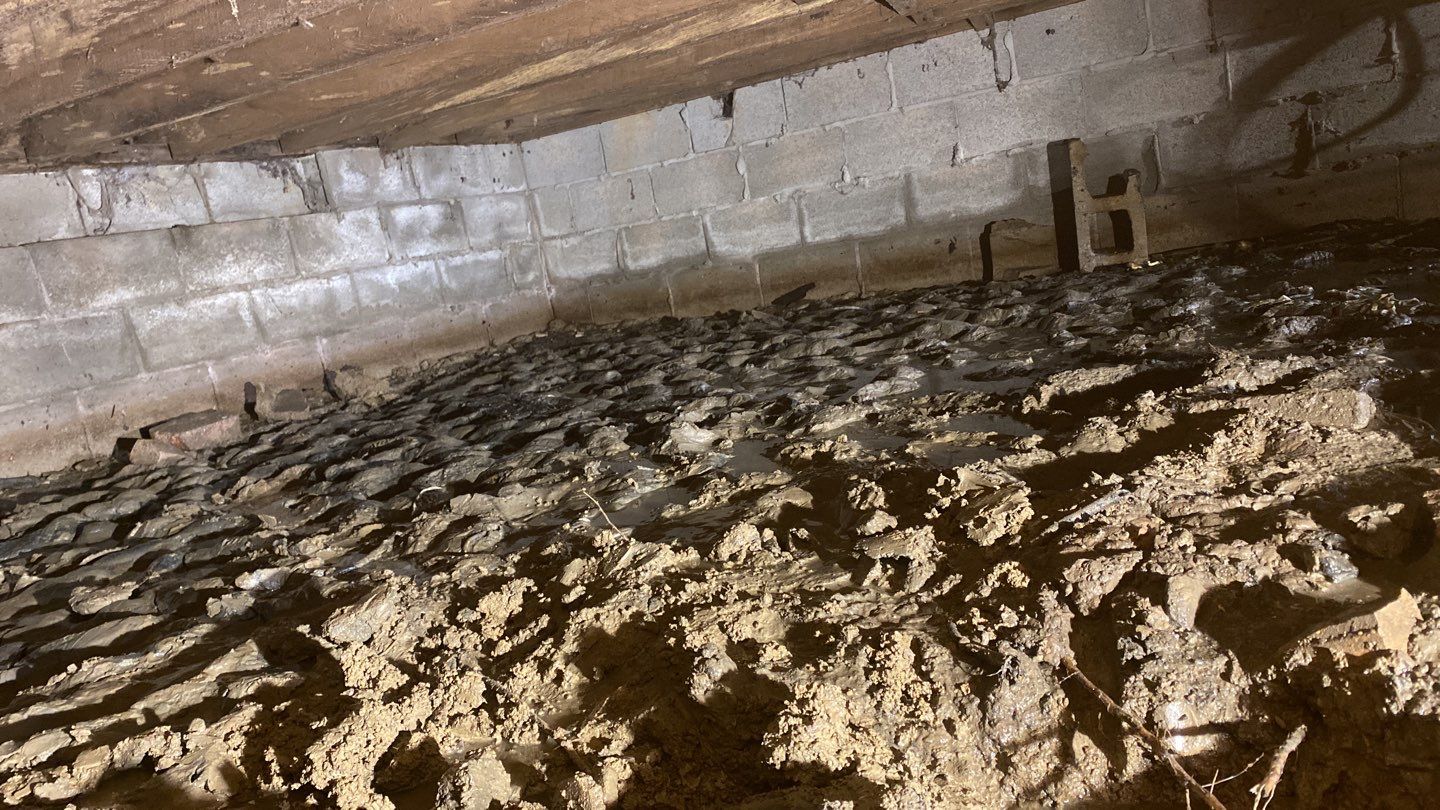 Crawl space encapsulation and Waterproofing using GrateDrain Waterproofing System by Toledo Basement Repair 