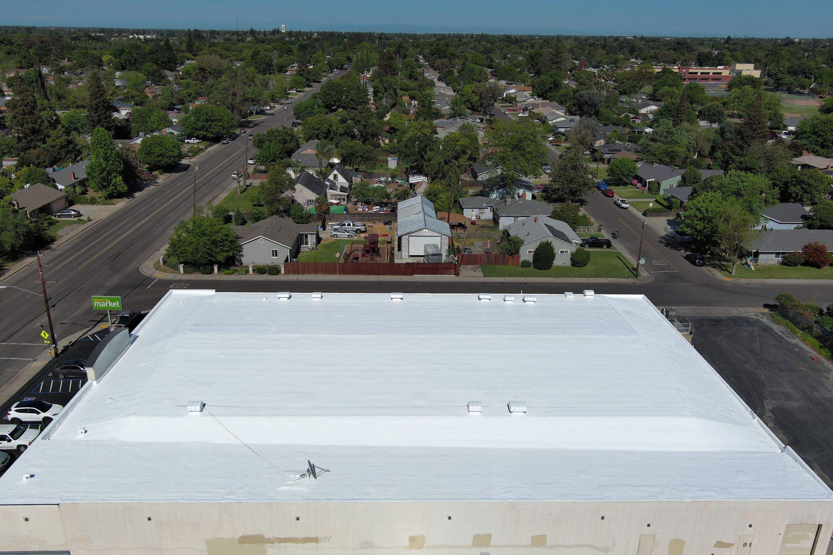 Foam Refurbish using Conklin Benchmark/PUMA XL coatings and spray foam by Straight Edge Roofing Inc
