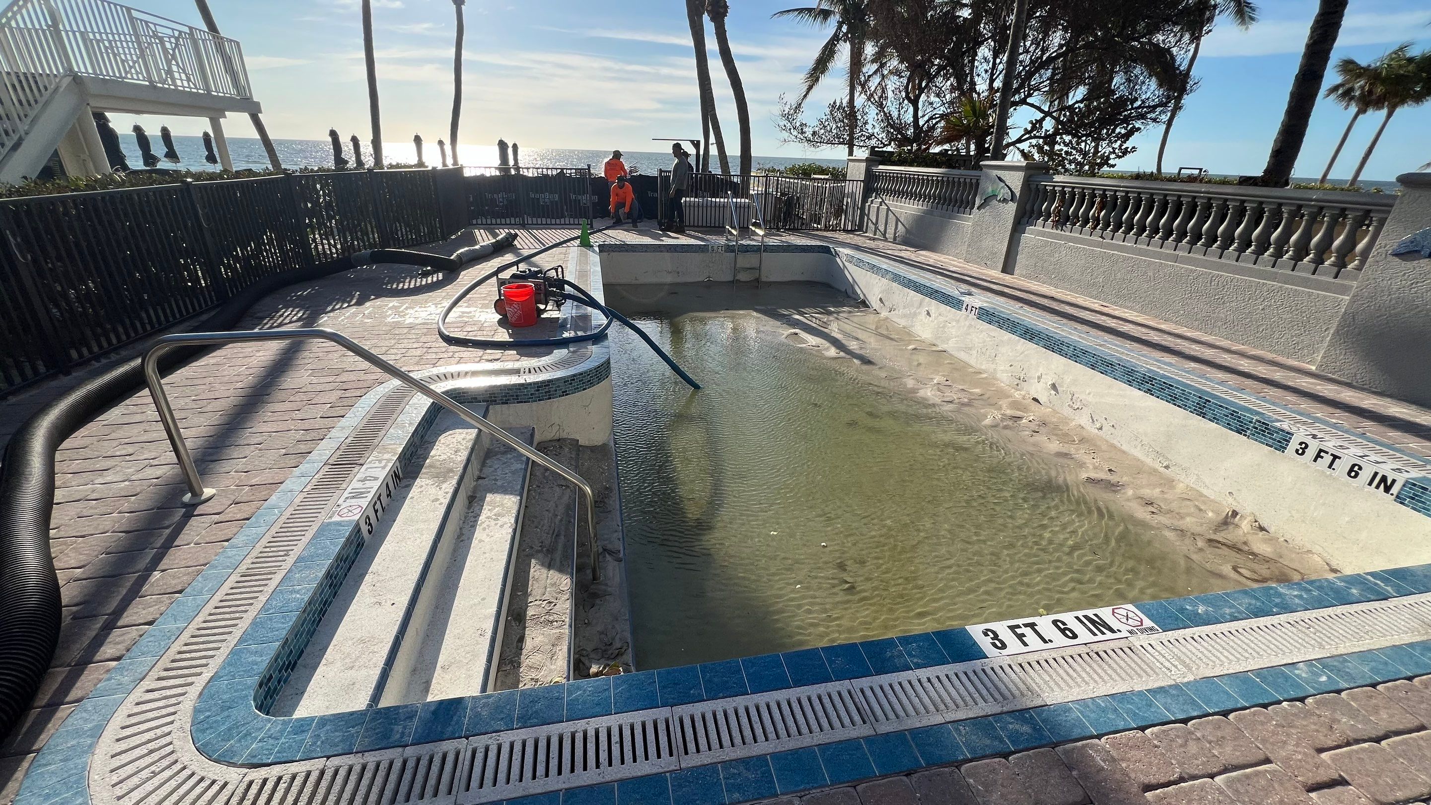 Naples Resort Pool Cleanout and Stormwater System Maintenance by Don Mar, Inc. Storm Water Solutions