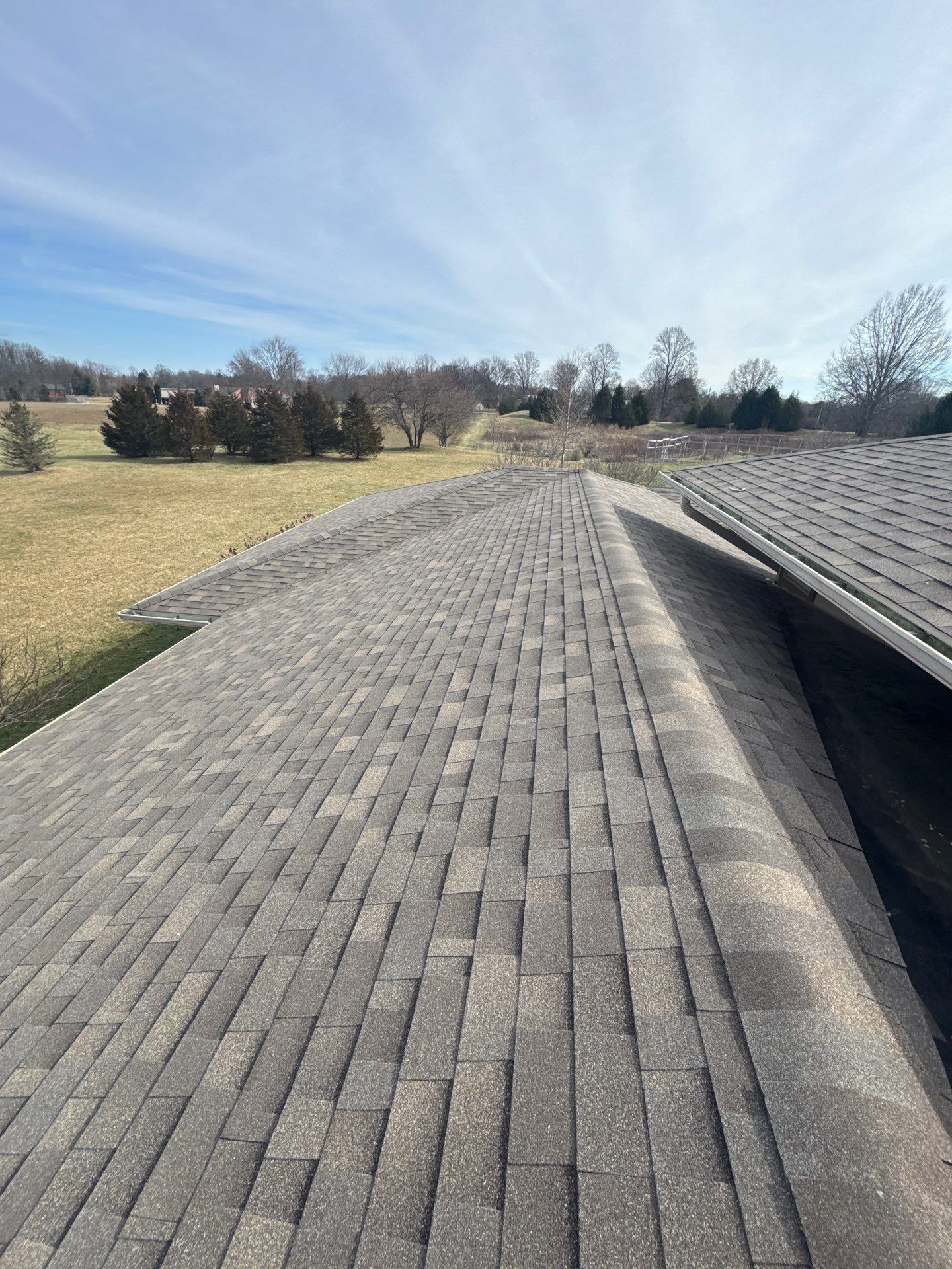 Residential Roofing Installation using Malarkey Vista AR Shingles (Weathered Wood Plus) by Koontz Construction