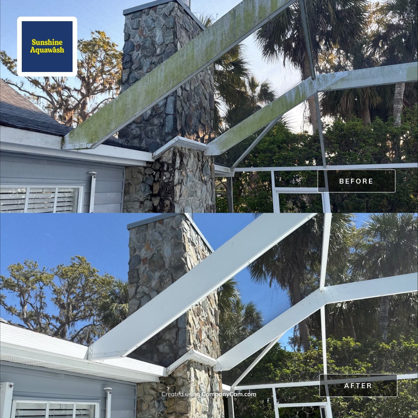 🏡 From Green to Clean! 🌊 Epic House & Pool Cage Cleaning on the Manatee River | Ellenton, FL 💦 by Sunshine AquaWash