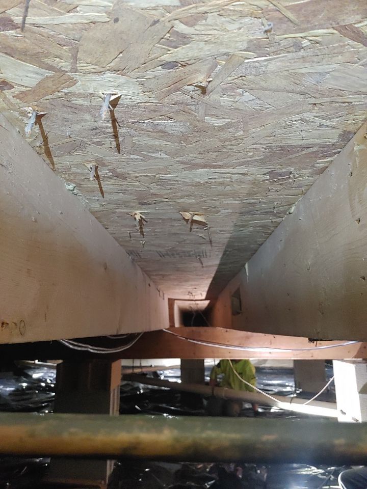 Crawl space encapsulation and Waterproofing using Structural Wood and Steel Reinforcements by Toledo Basement Repair 