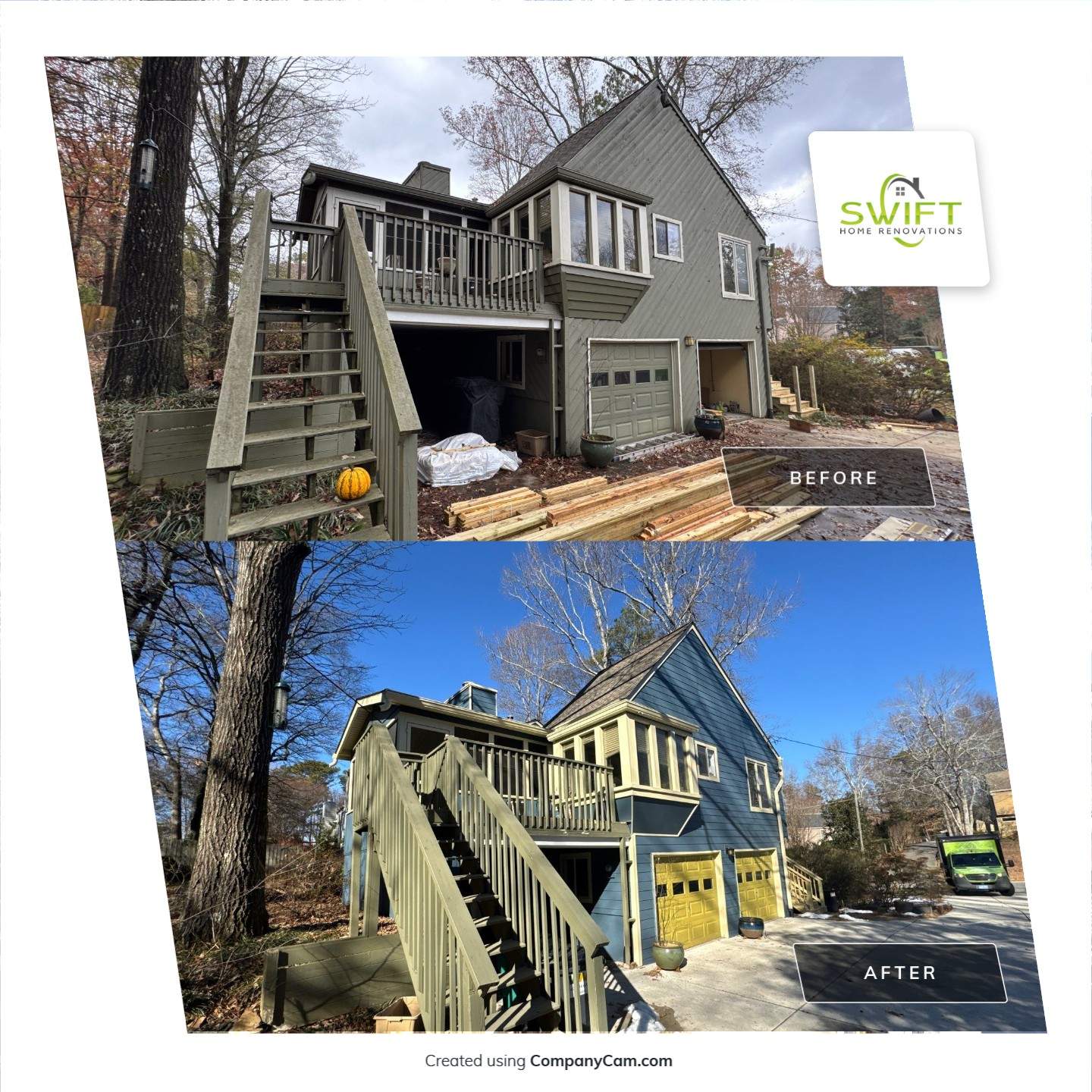 Full Exterior Siding Replacement and Deck Renovation in Marietta by Swift Home Renovations