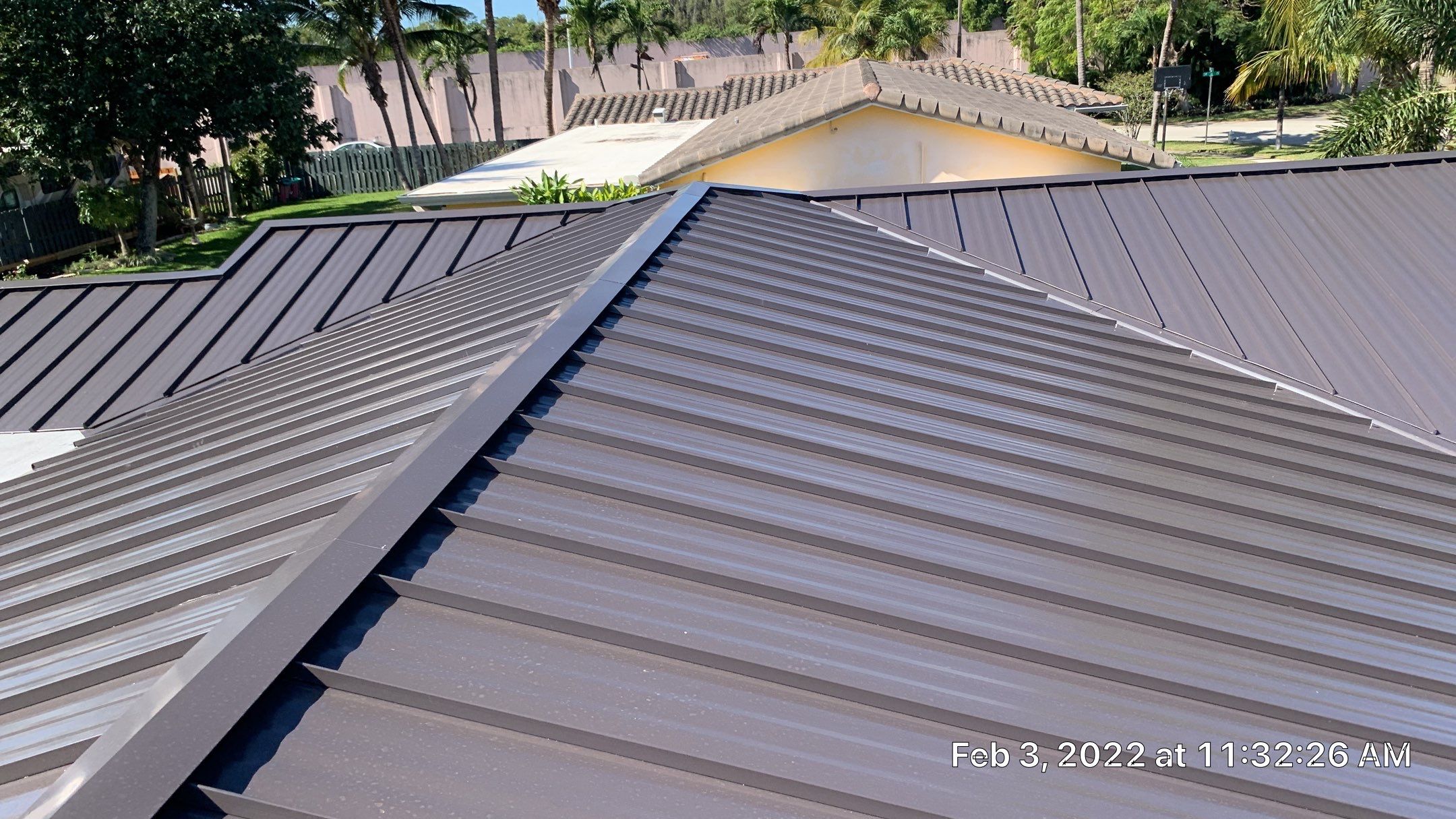 Residential Roofing Installation using 1" Nail strip metal roof by BLUES BROTHERS ROOFING