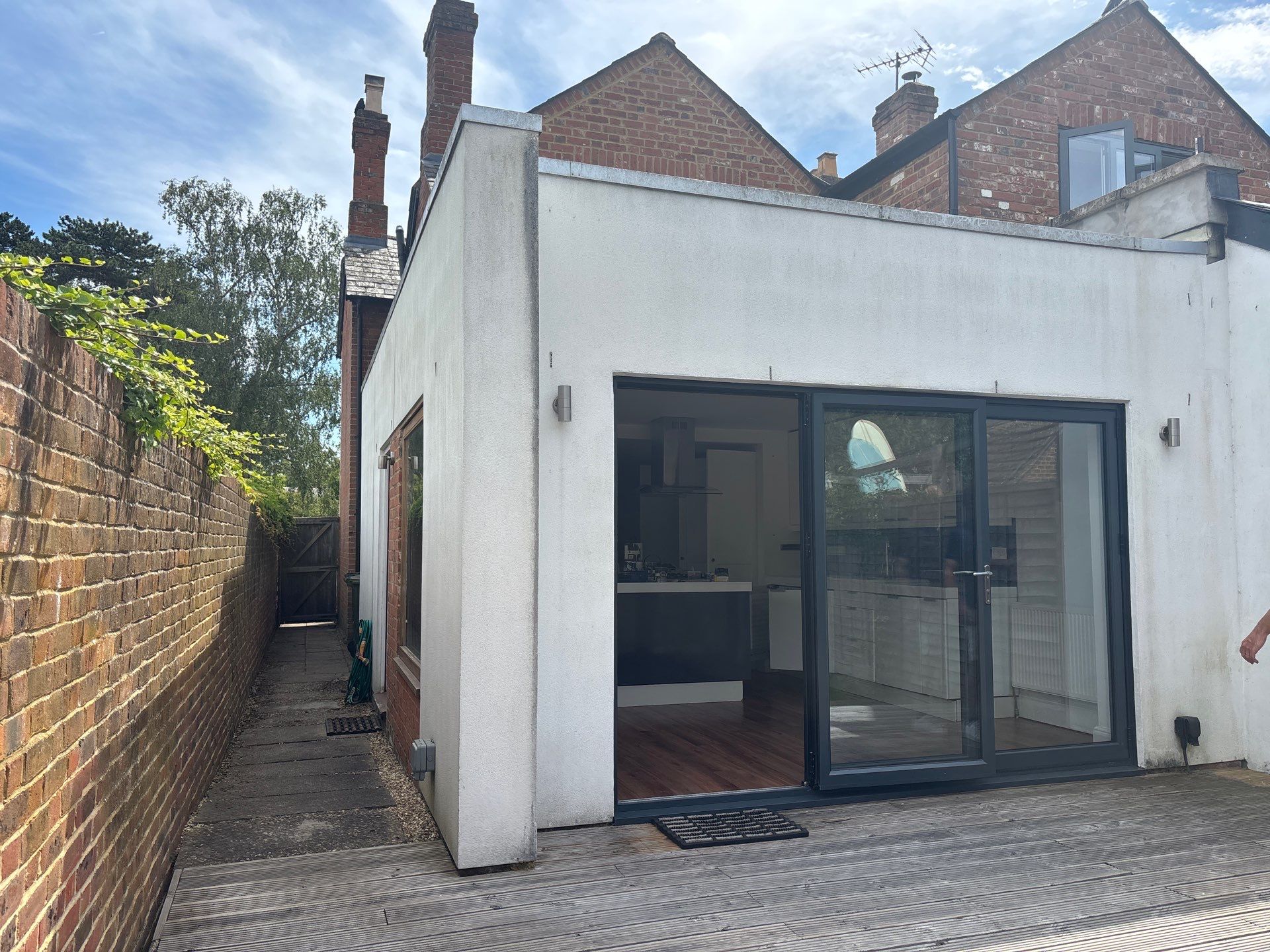 Timber Deck Restoration and Render Cleaning in Send, Surrey by Ges Exterior Cleaning ltd