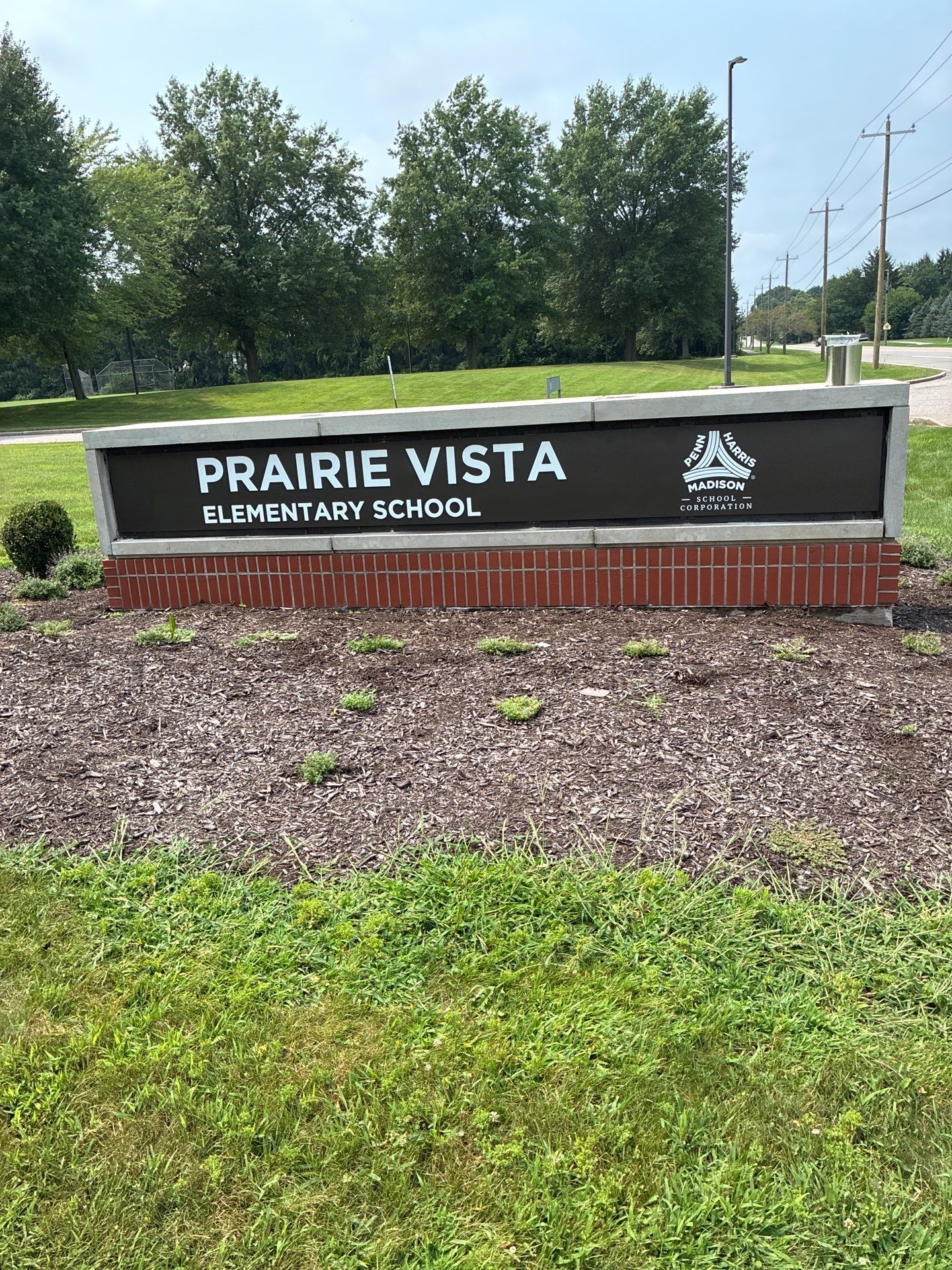 Monument Sign Installation for Prairie Vista Elementary School in Granger by Hayes Design co