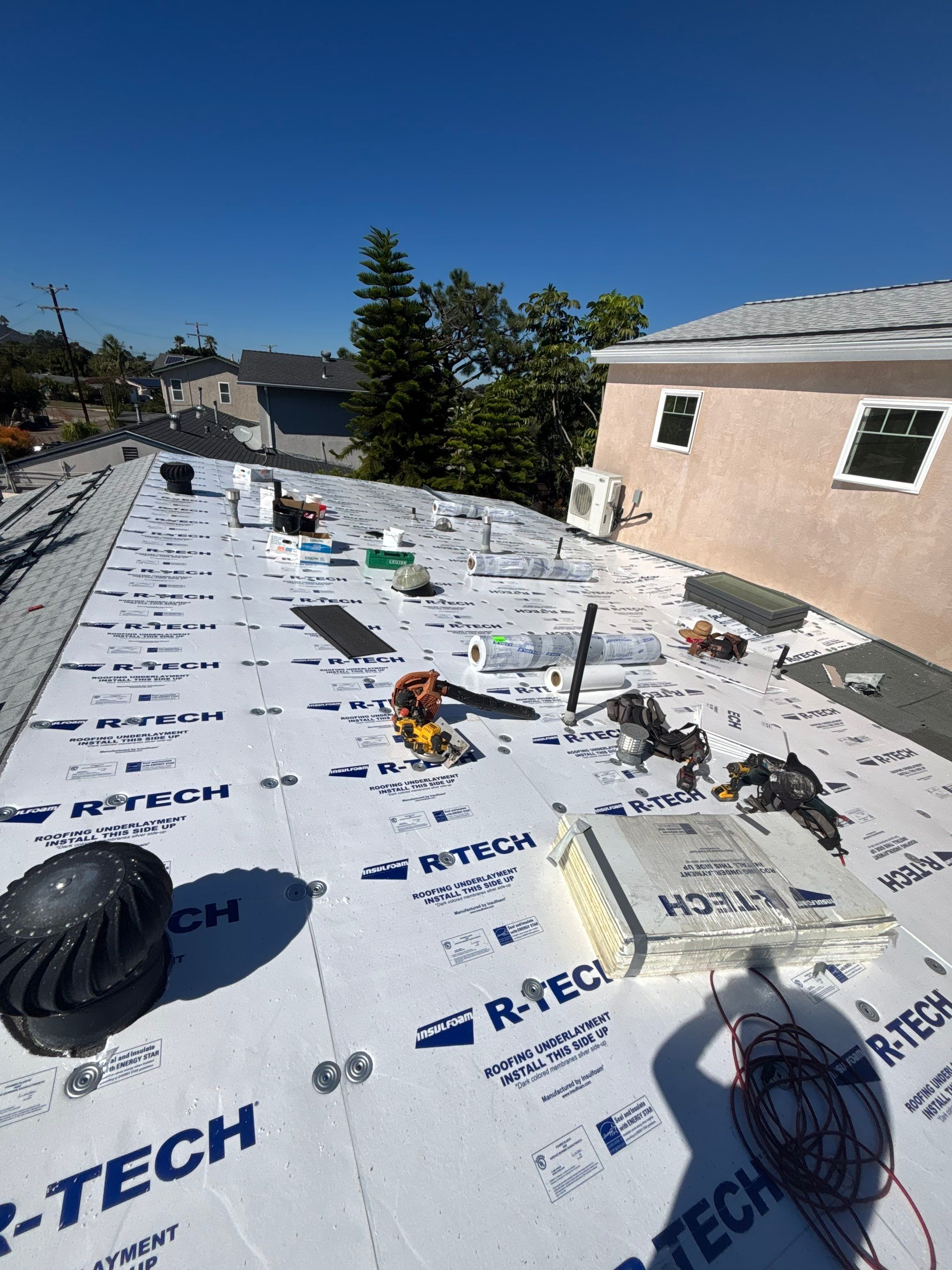 San Diego (Clairemont) Shingle & TPO Roof Replacement for Solar Installation by Zenith Roofing Services