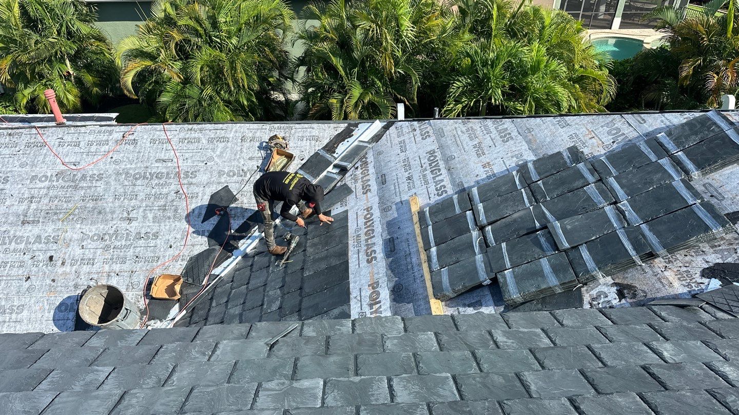 Residential Roofing Installation using Brava Slate Tile in Estero, Florida by International Roofing