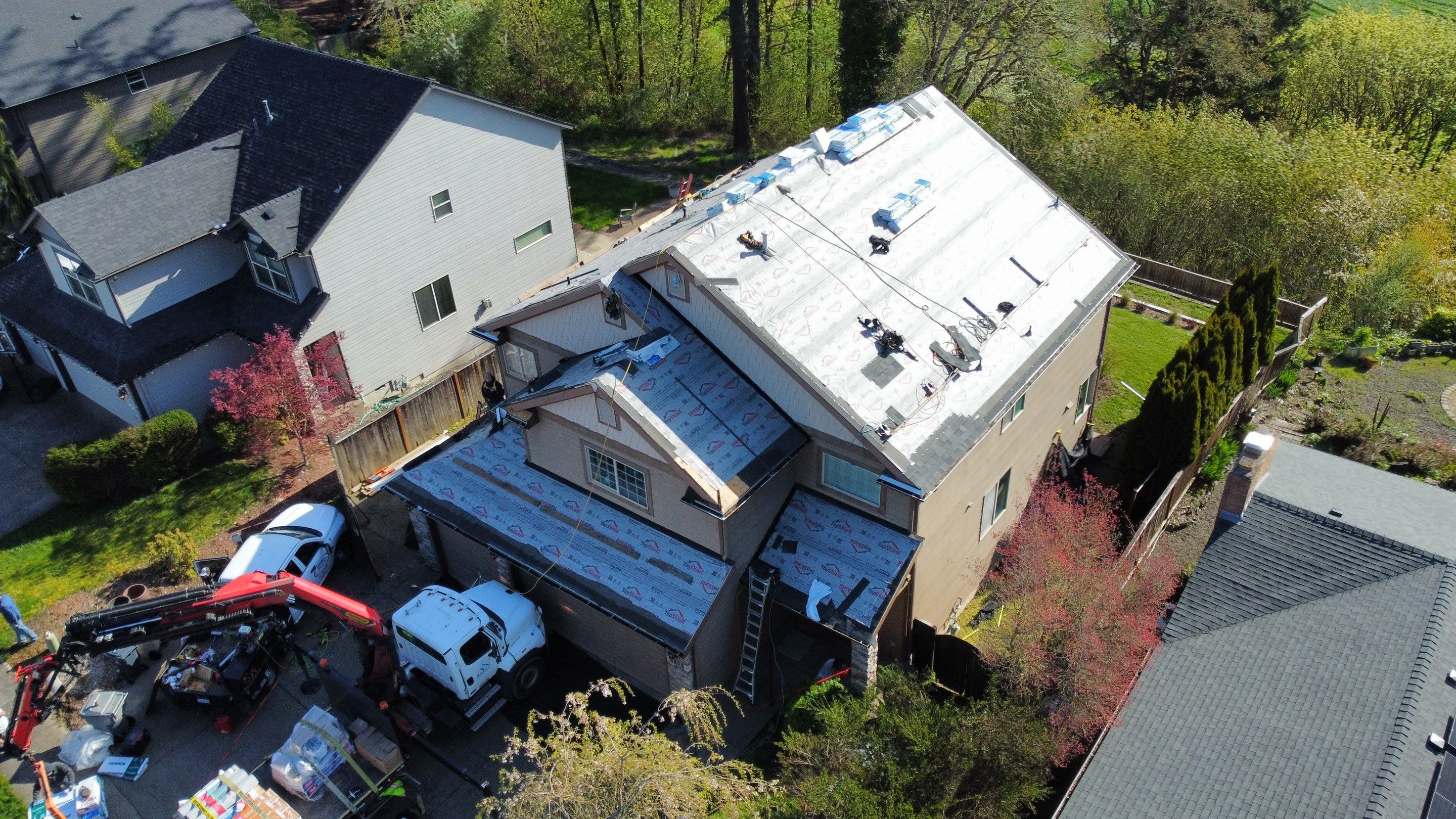Residential Roofing Installation using Malarkey Vista AR Shingles (Color: Storm Grey) by Orezona Building & Roofing Company, Inc.