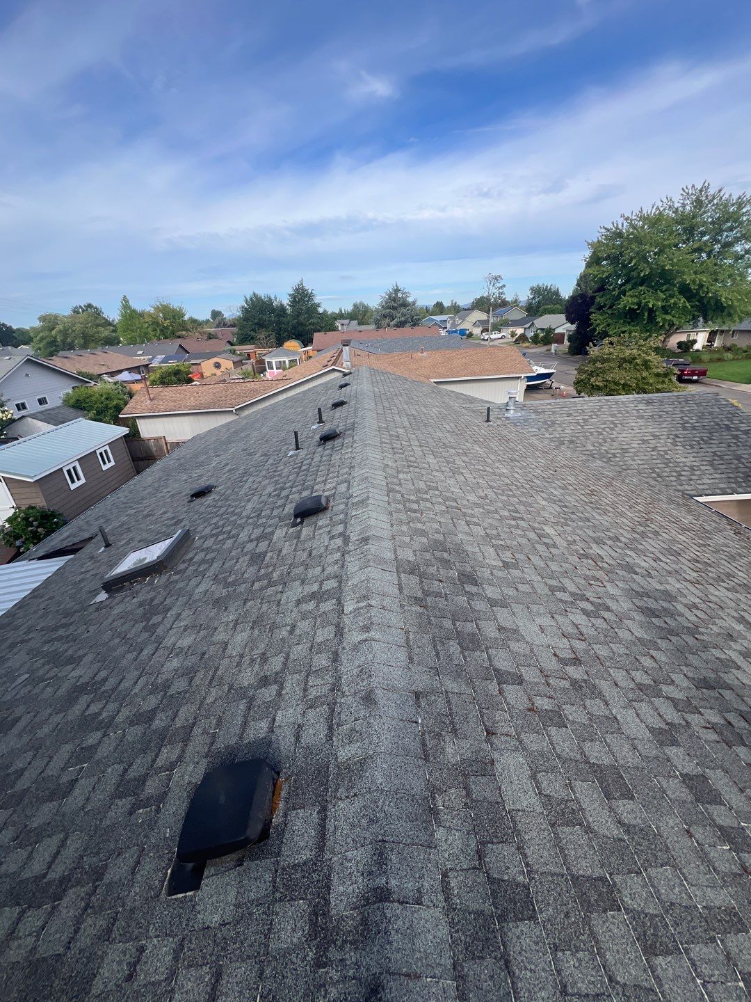 Residential Roofing Installation using IKO Dynasty (Color: Frostone Grey) by Orezona Building & Roofing Company, Inc.