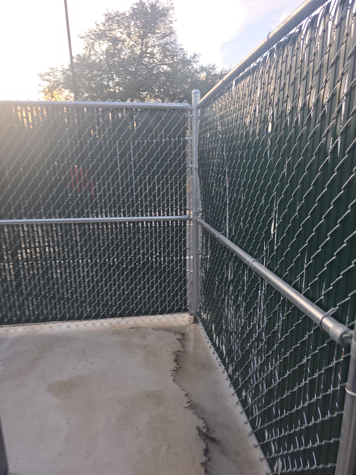 Commercial Chain Link Fence with Slats in Port Charlotte by True Fence LLC