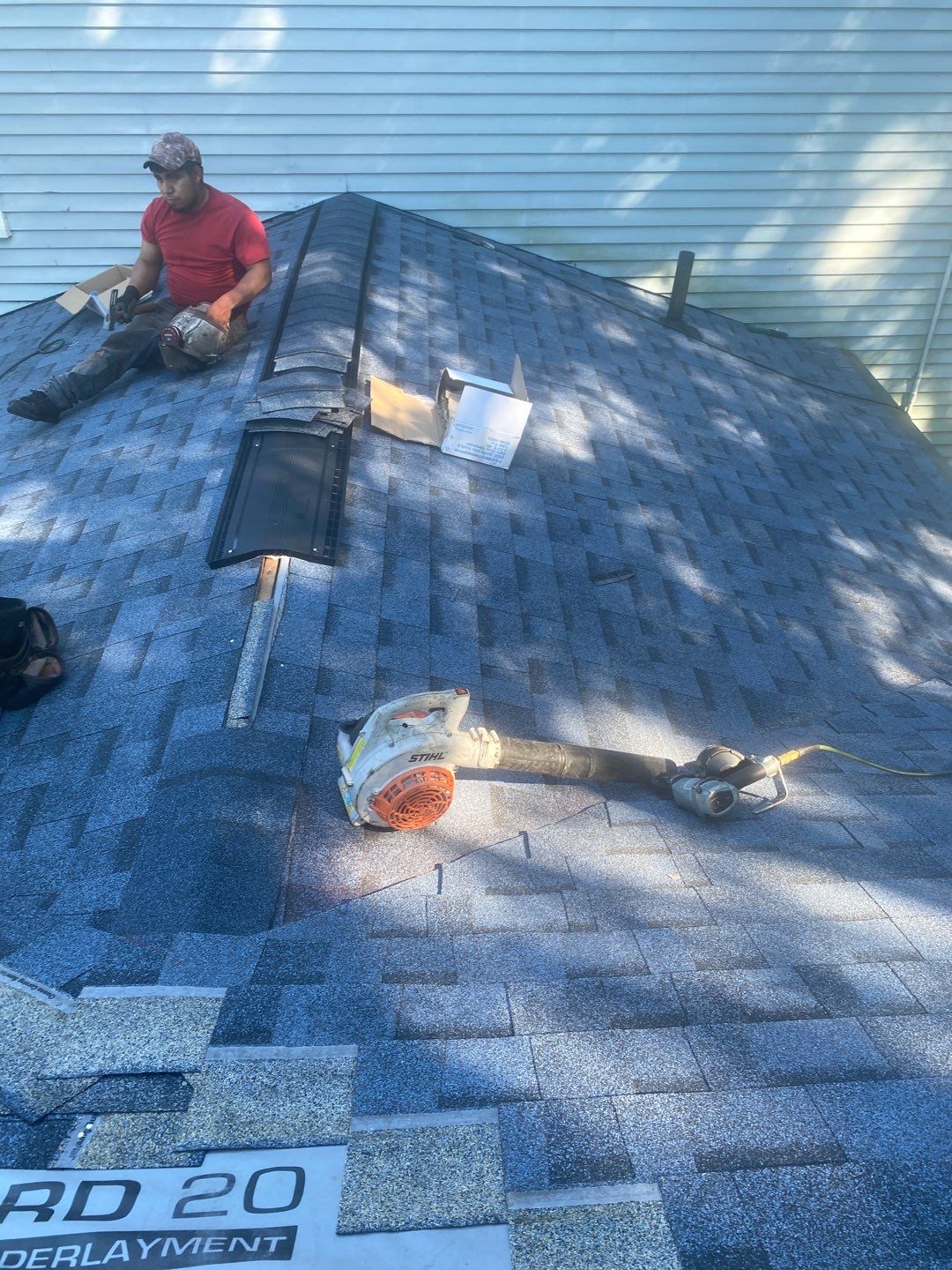Residential Roofing Installation using owens corning duration, Harbor Blue by Absolute Roofing and Construction