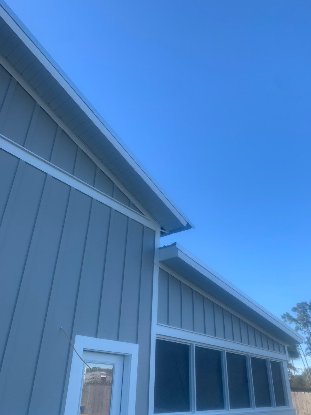Soffit and Fascia on a metal building by Gutter Professors