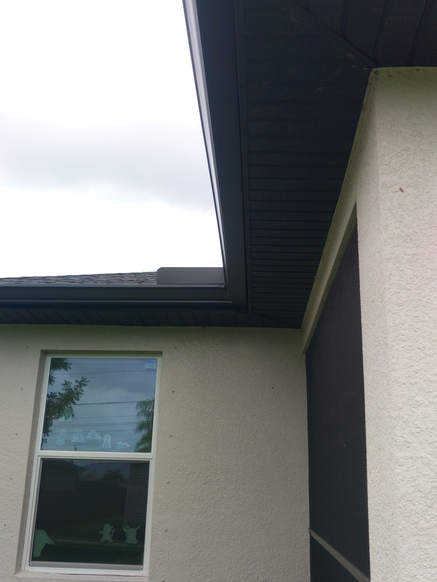 Black Seamless Gutters using black seamless gutters in Cape Coral FL by Gutter Professors